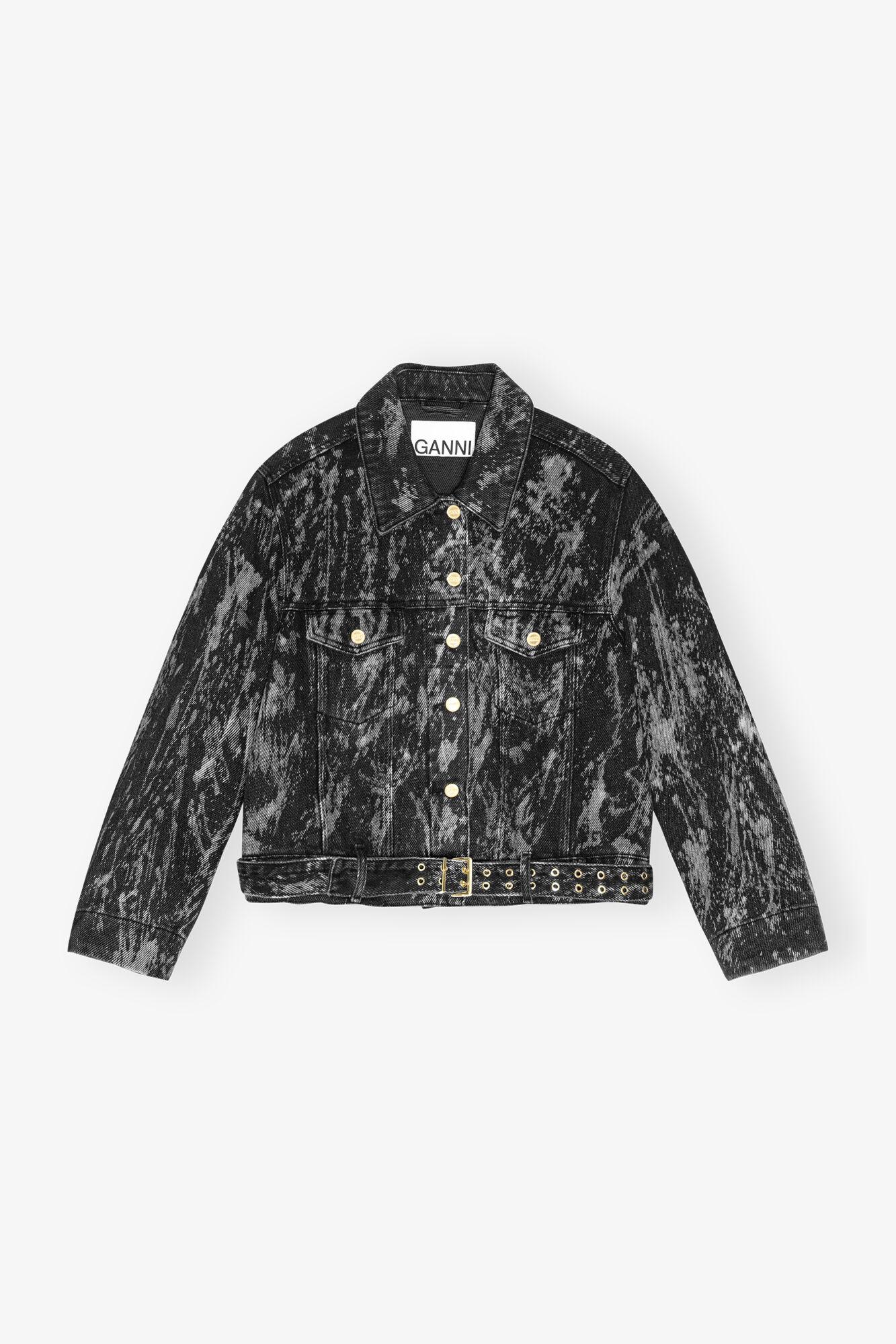 Black Washed Denim Jacket Product Image