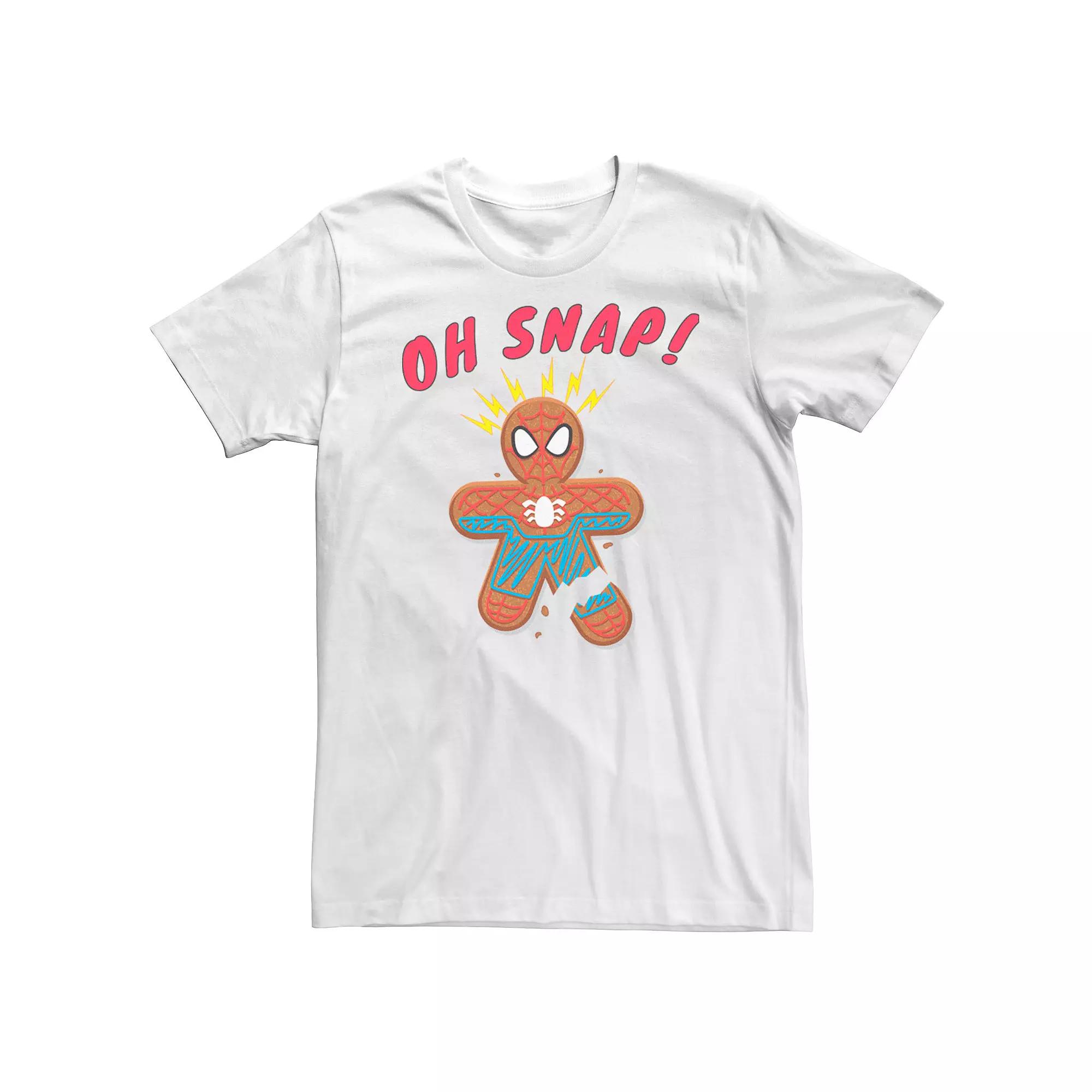 Men's Marvel Spider-Man Oh Snap Gingerbread Cookie Graphic Tee,  Product Image