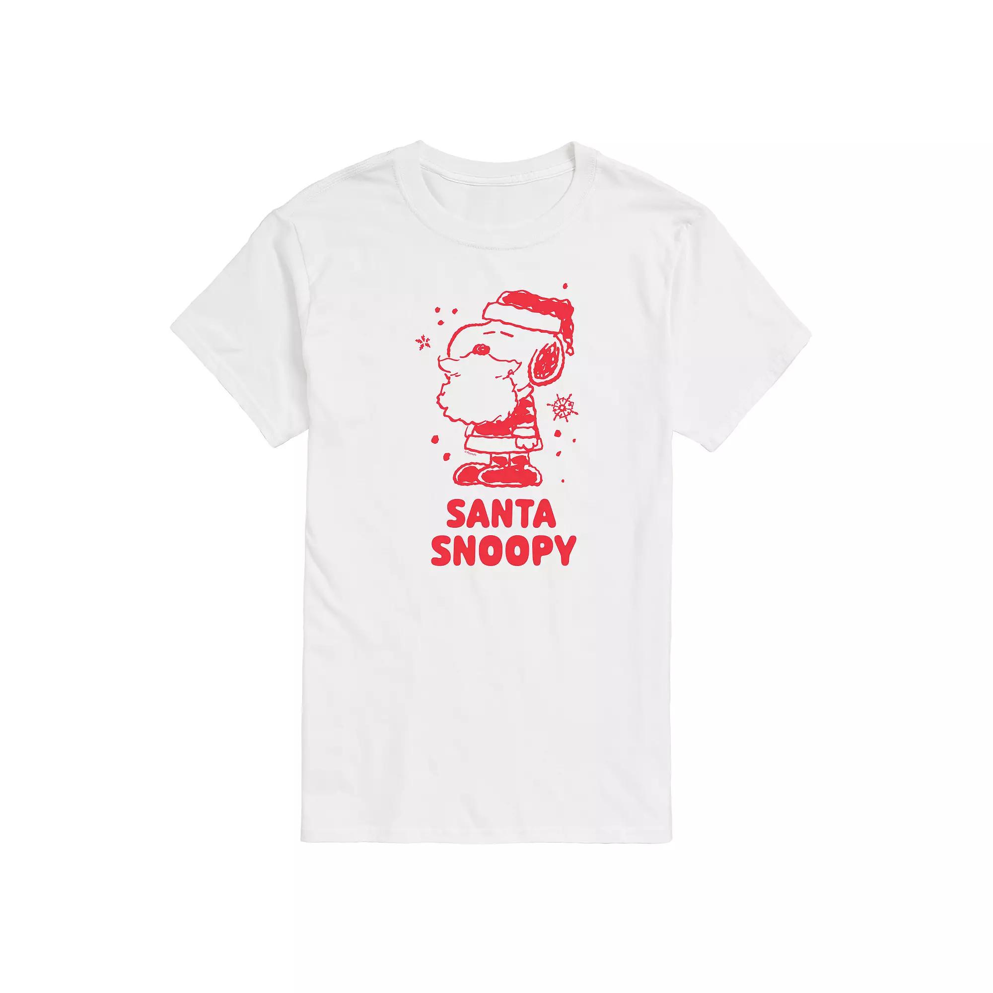 Big & Tall Peanuts Santa Snoopy Graphic Tee, Men's,  Product Image