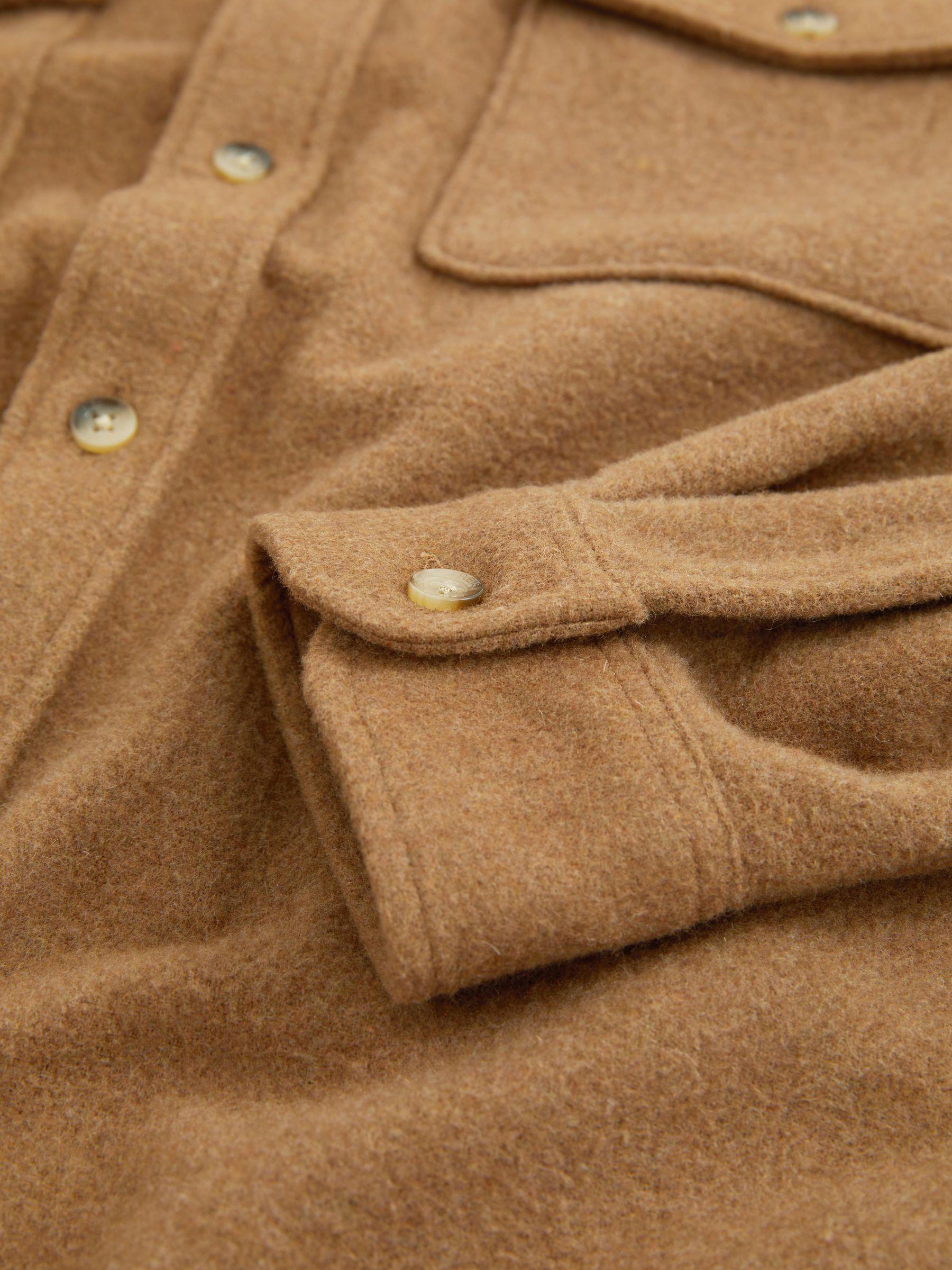 Twin-Pocket Overshirt With Wool in Camel Product Image