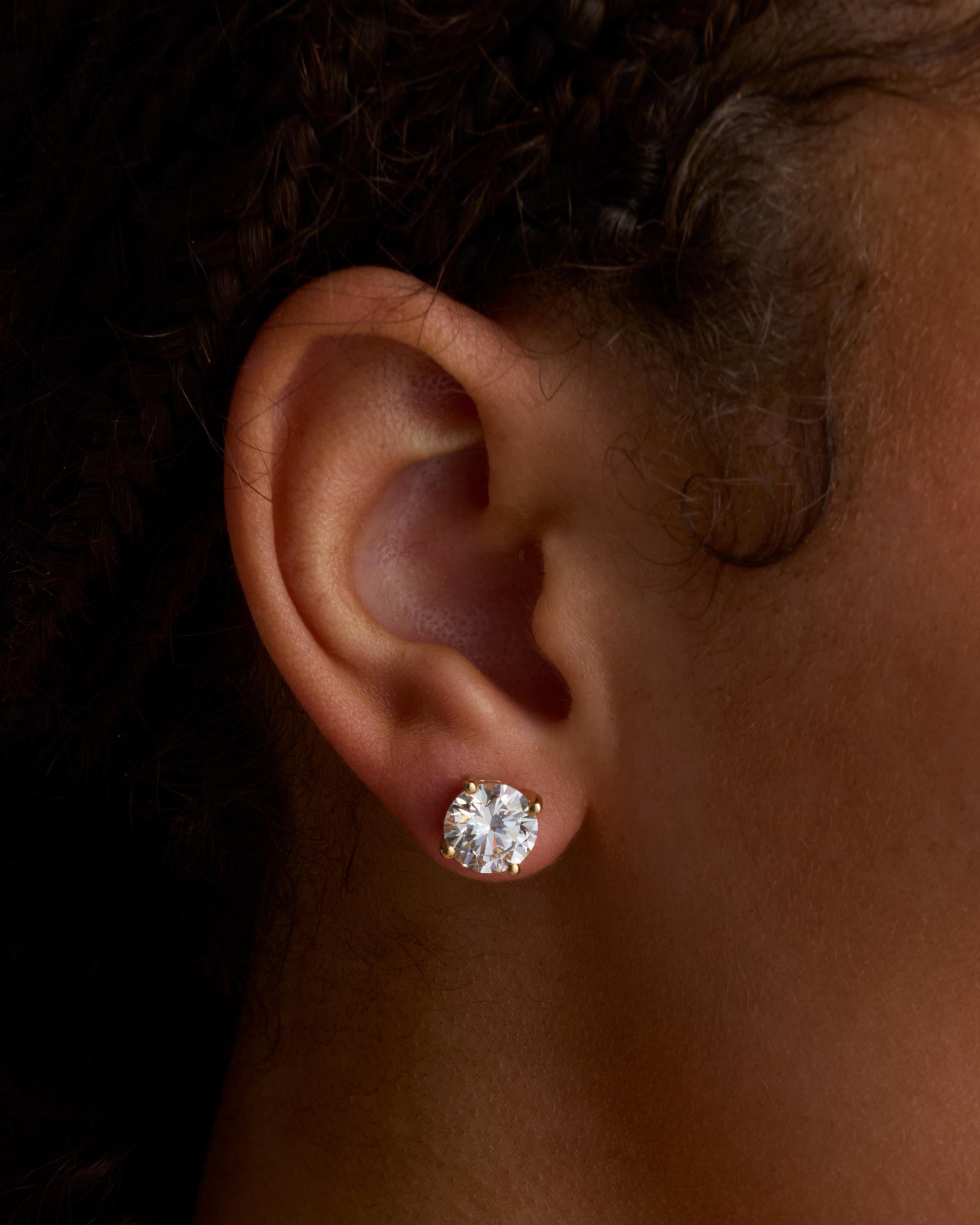 Quince | Women's 14K Gold Lab Grown Diamond Four-Prong Solitaire Studs Product Image