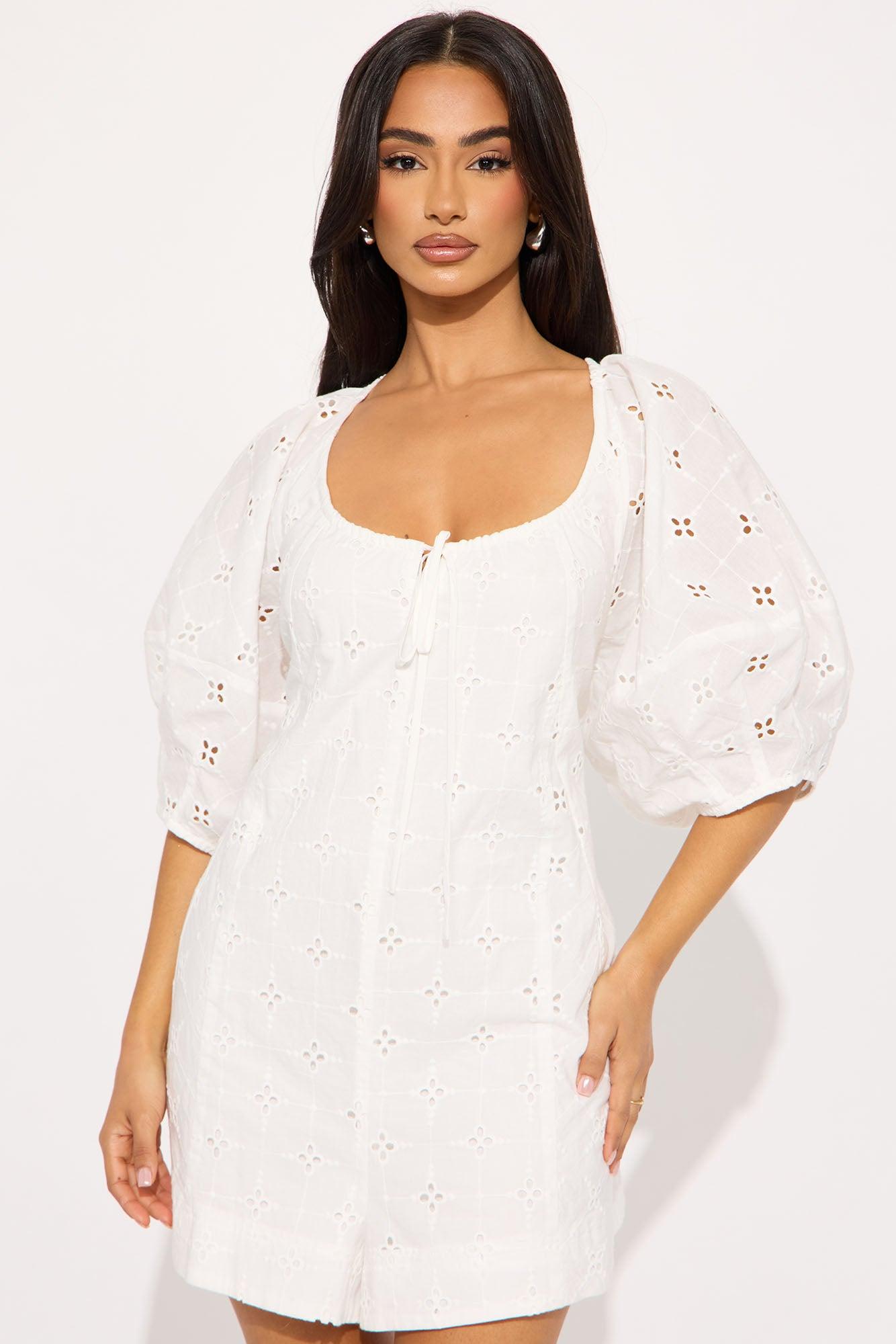 I See You Eyelet Romper - White Product Image