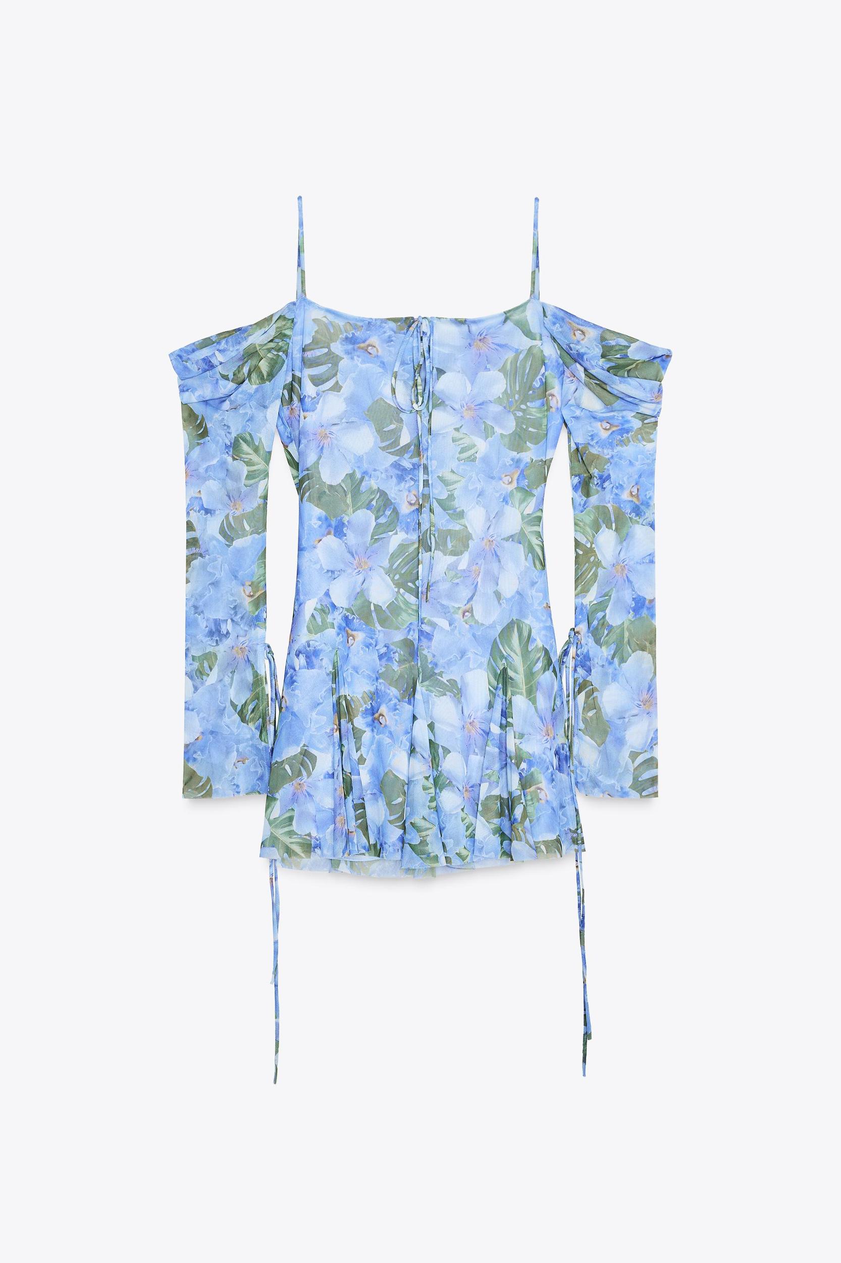 FLORAL PRINT TULLE DRESS Product Image