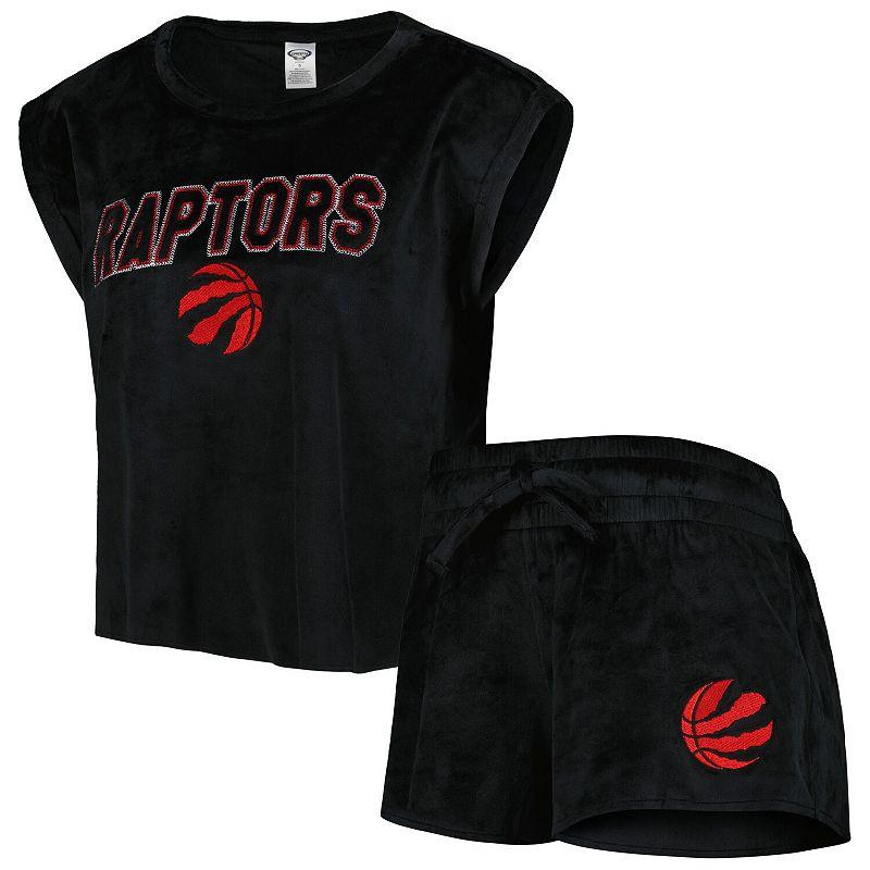 Women's Concepts Sport Black Toronto Raptors Intermission T-Shirt & Shorts Sleep Set,  Product Image