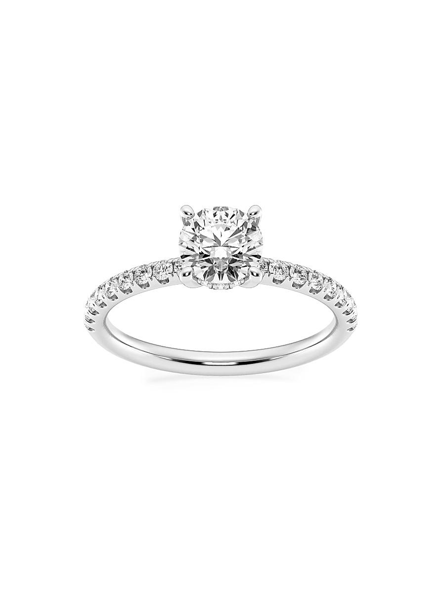 Womens 14K White Gold & Round Lab-Grown Diamond Hidden Halo Ring/0.80-3.41 TCW Product Image