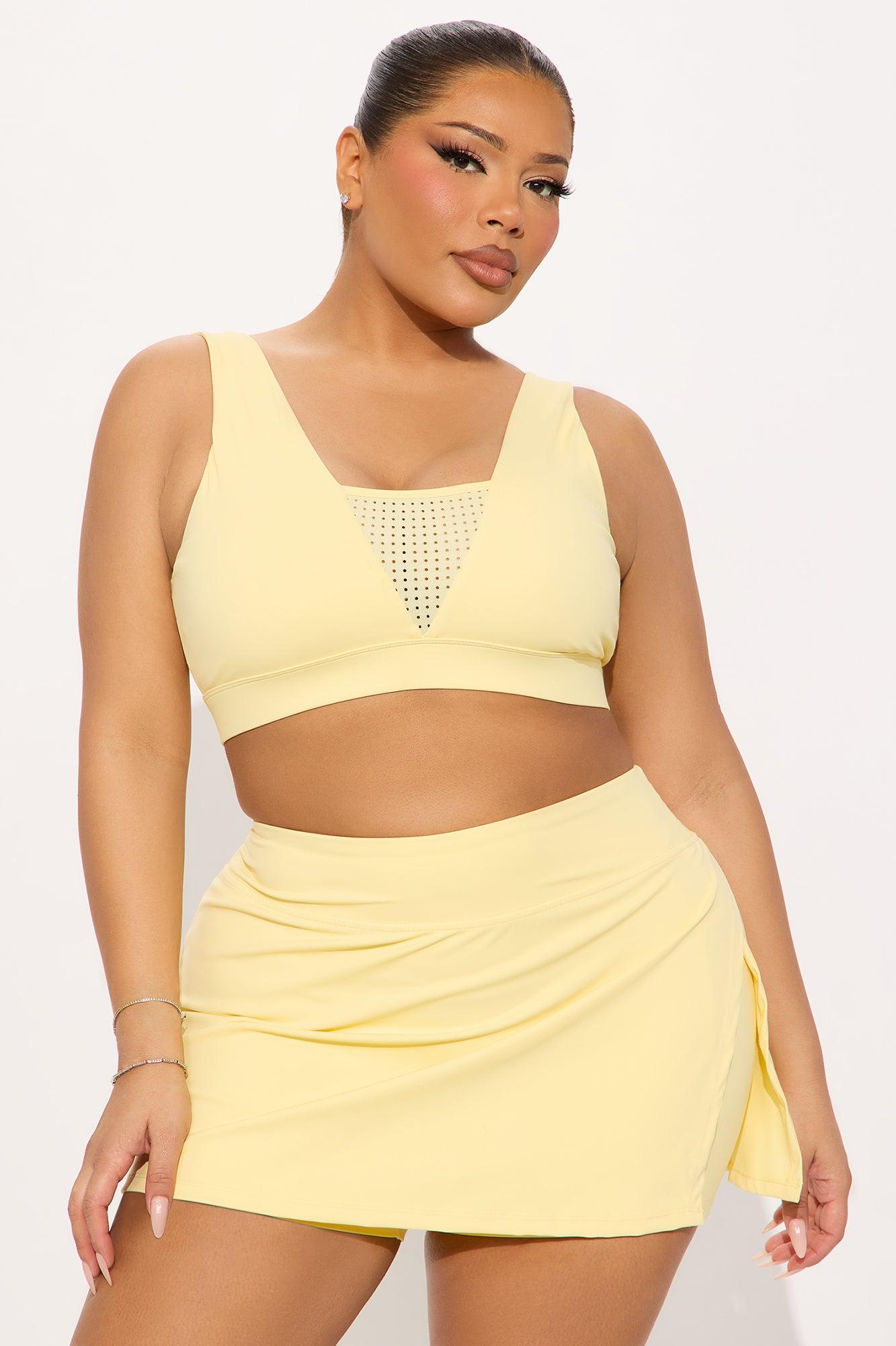 Power Swing Sports Bra - Butter Yellow Product Image