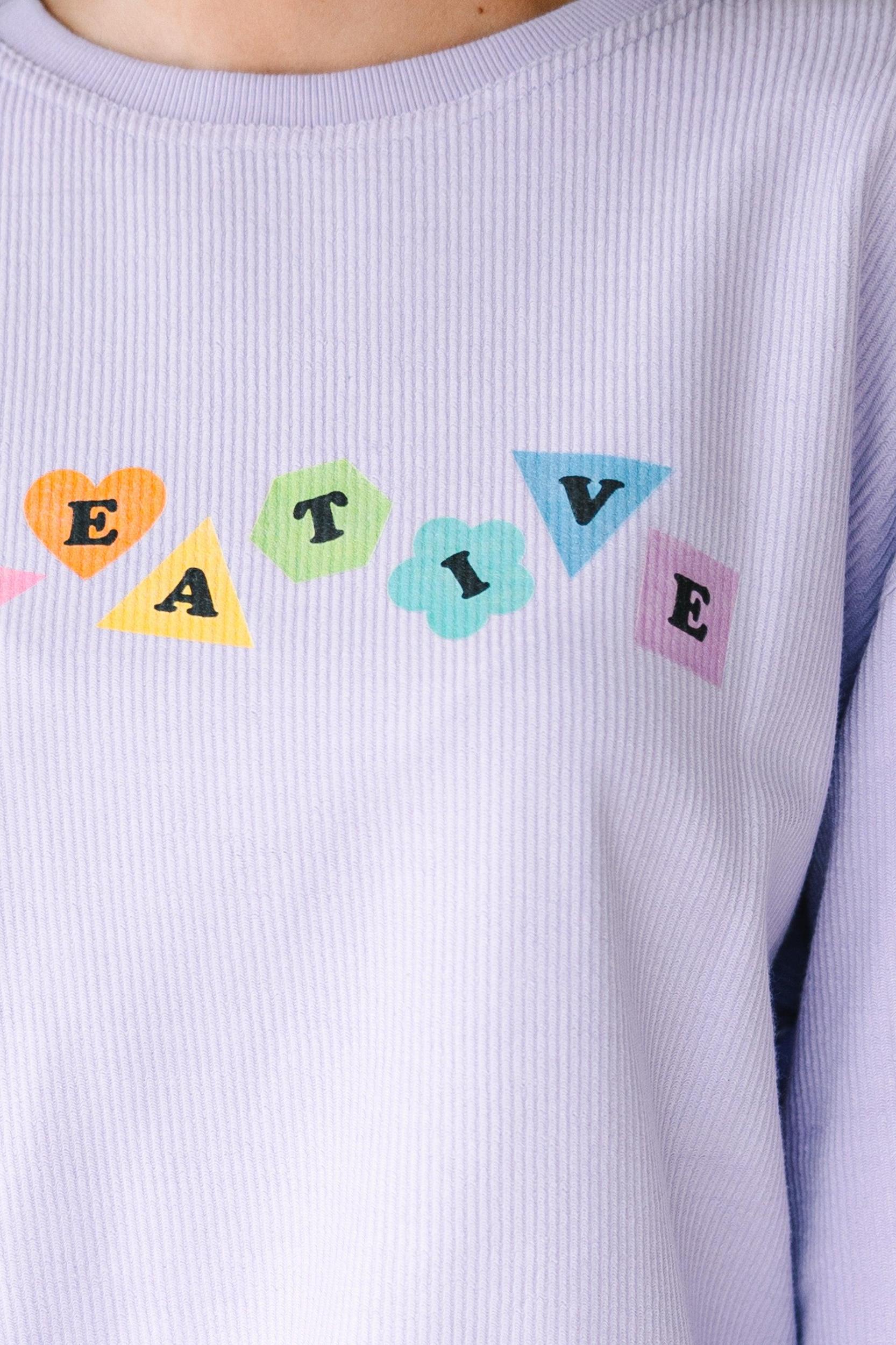 Get Together Lilac Purple Corded Sweatshirt Female Product Image