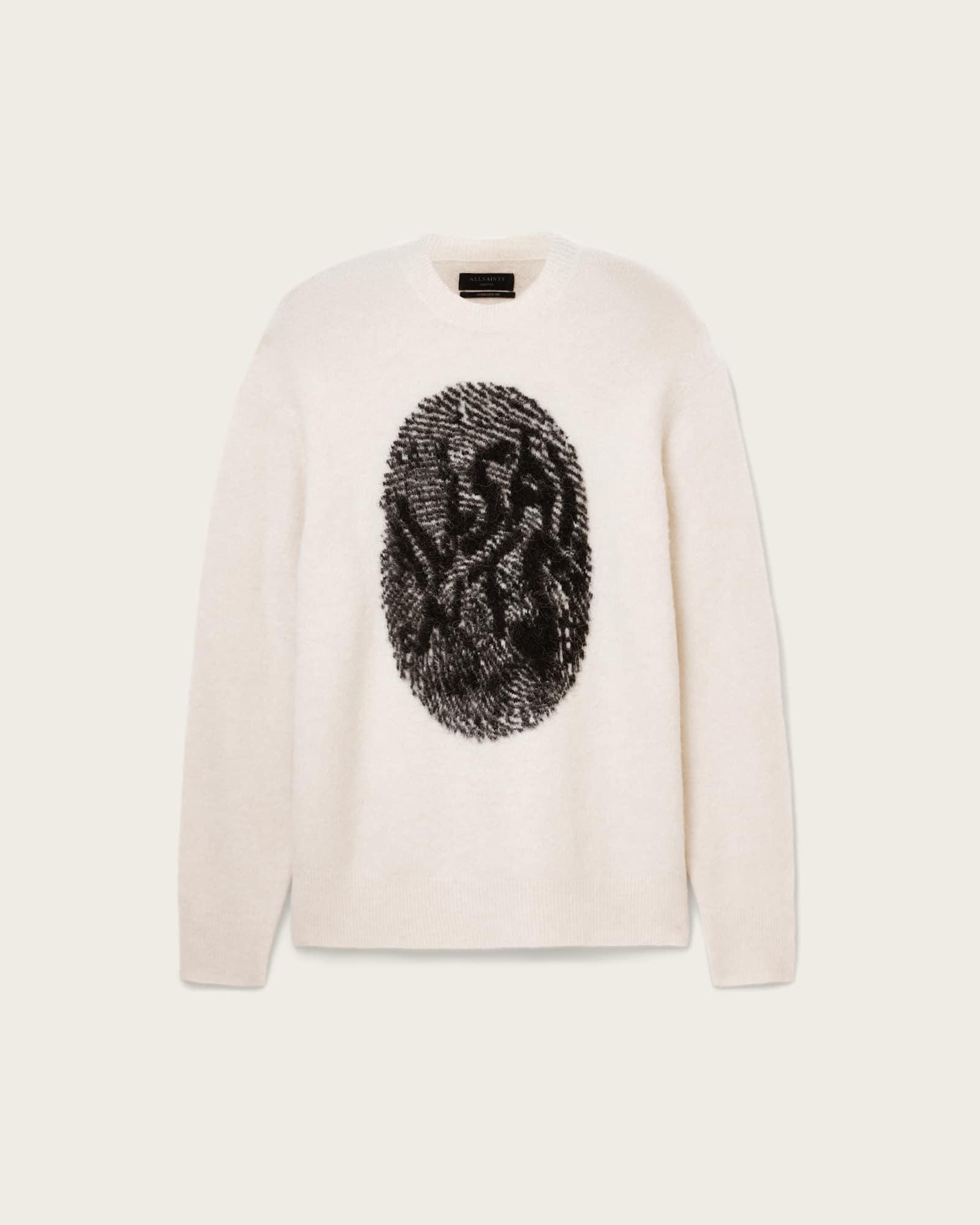 Ridges Oversized Graphic Sweater ECRU WHITE/BLACK | ALLSAINTS US Product Image