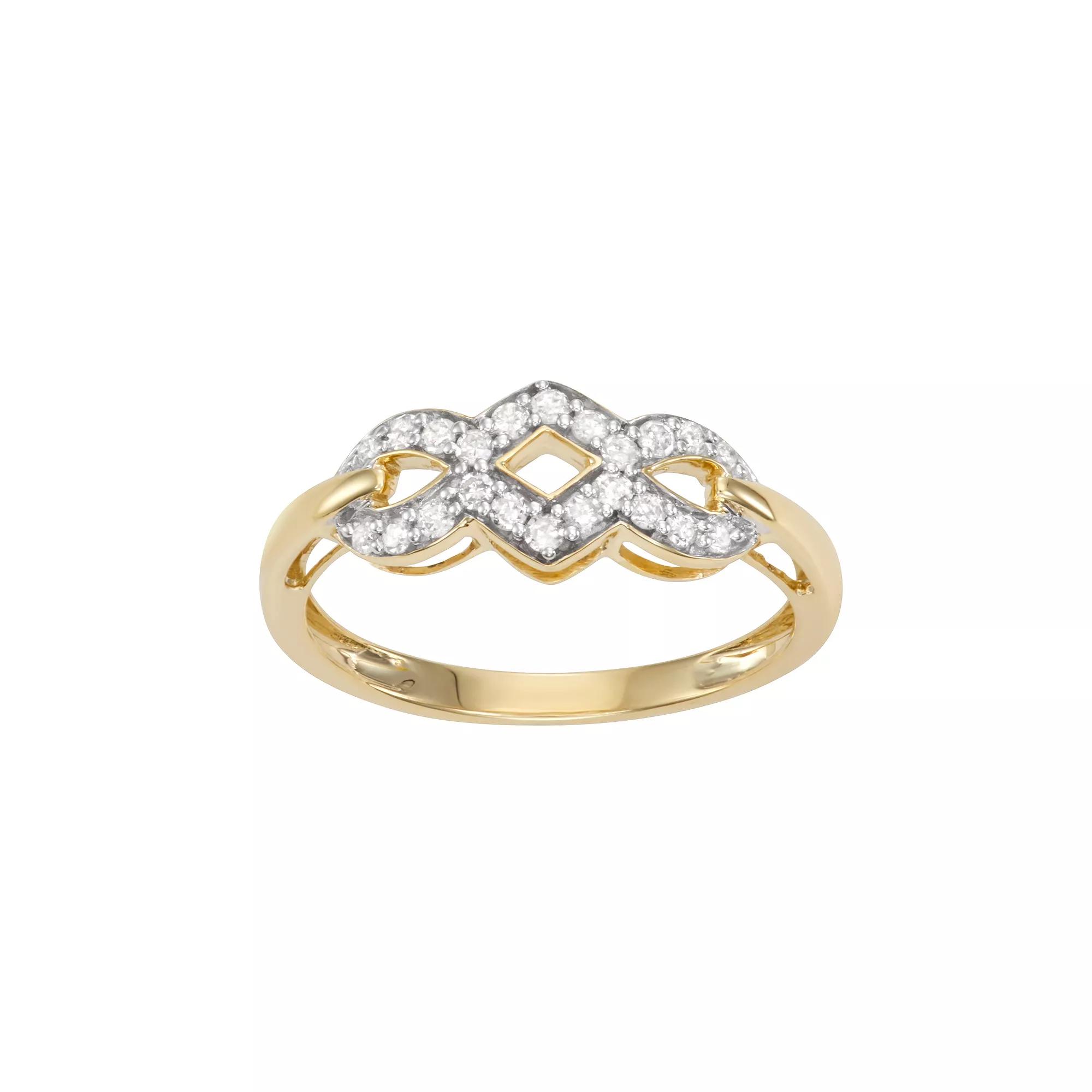 HDI 10k Gold 1/4 Carat T.W. Diamond Fashion Ring, Women's, Size: 5 Product Image