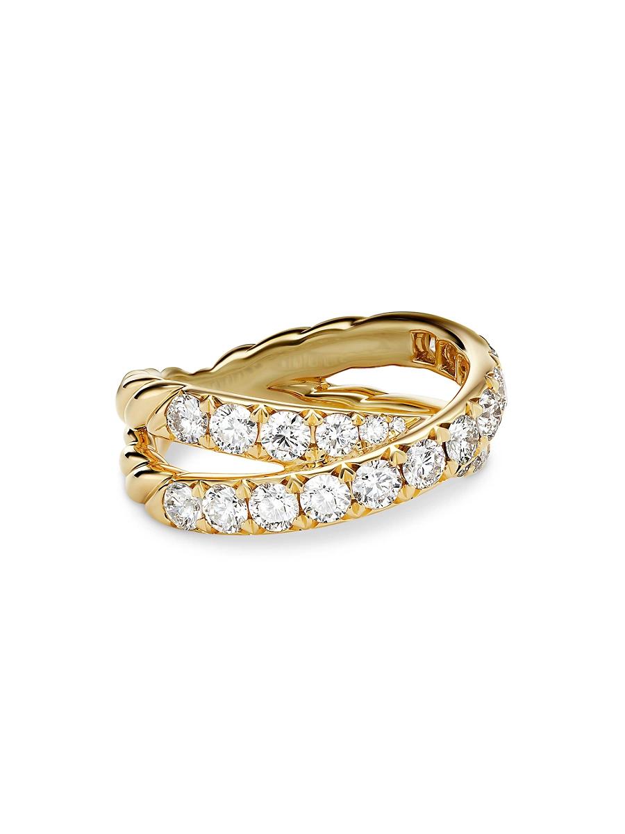 Womens DY Crossover Band Ring in 18K Yellow Gold Product Image