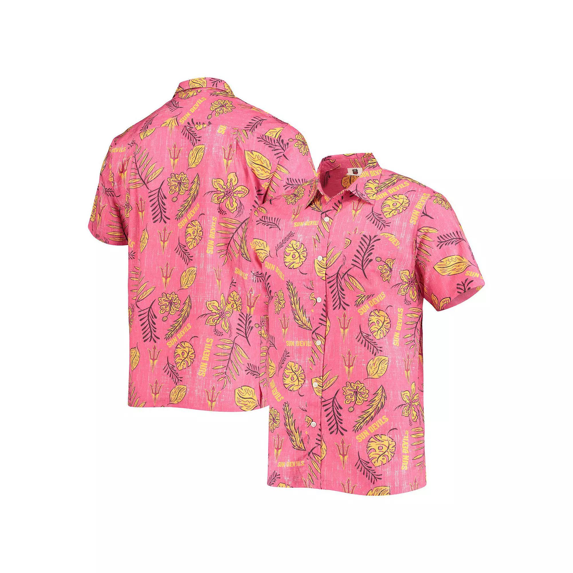 Men's Wes & Willy Maroon Arizona State Sun Devils Vintage Floral Button-Up Shirt, Size: Large, Red Product Image