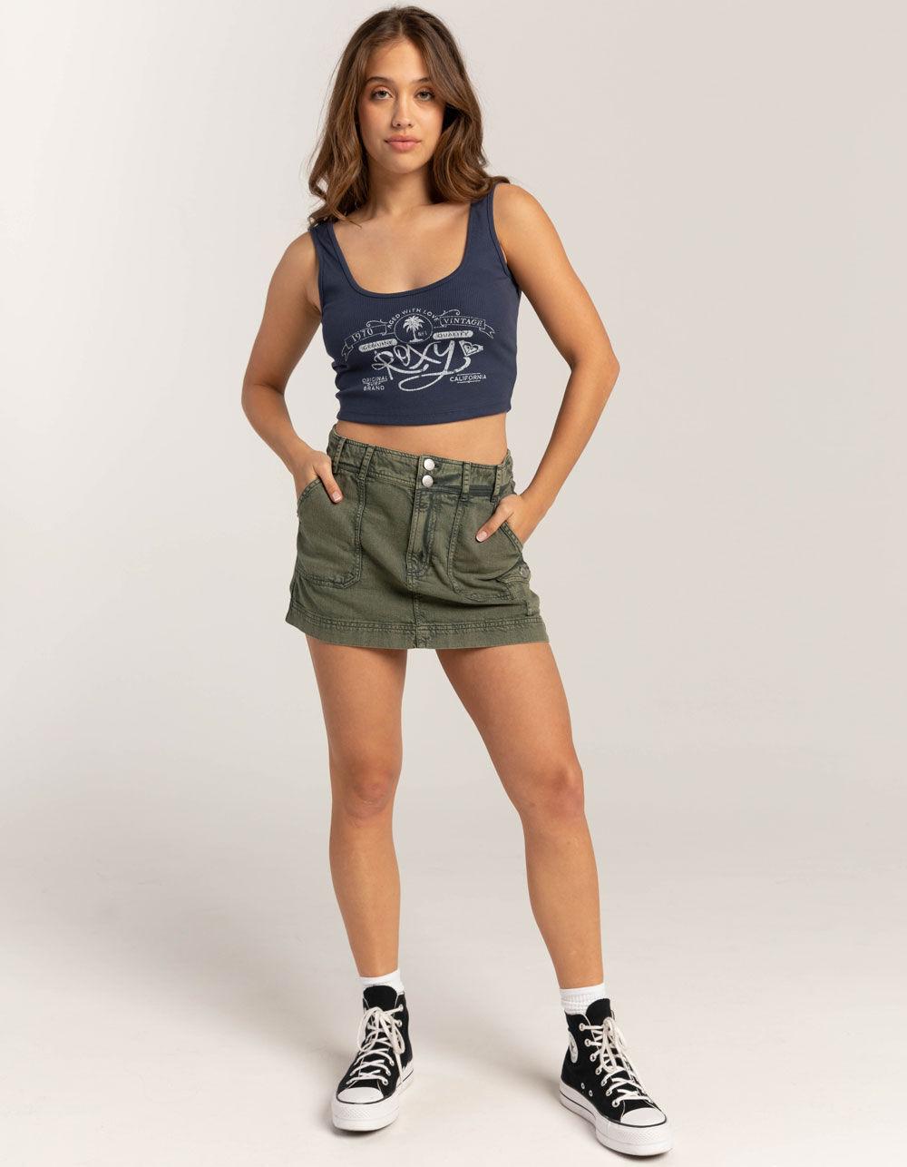 ROXY Vintage Roxy Dive In Womens Crop Tank Top - NAVY Product Image