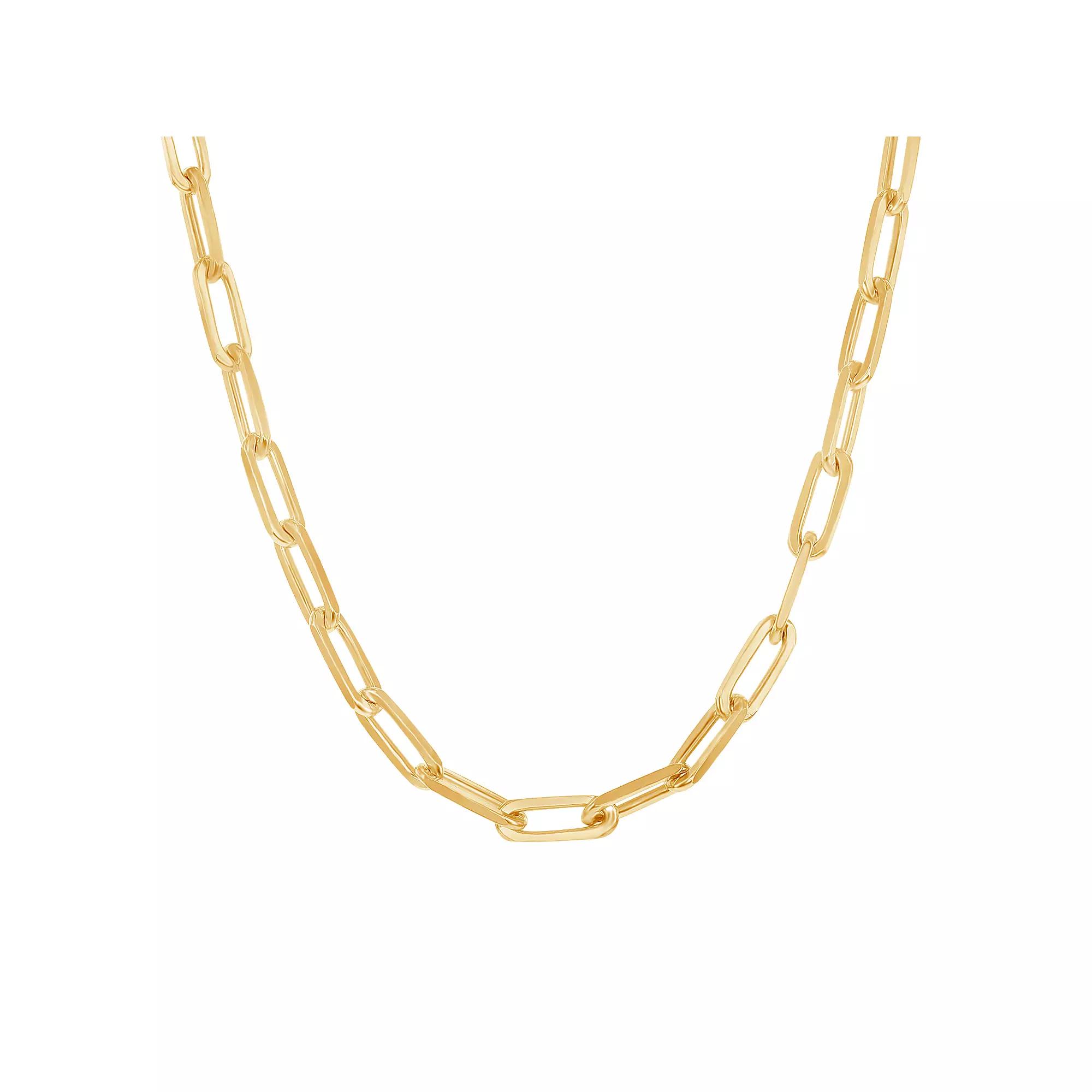 14k Gold Over Silver Paper Clip Chain Necklace - 18 in., Women's, Size: 18", Gold Tone Product Image