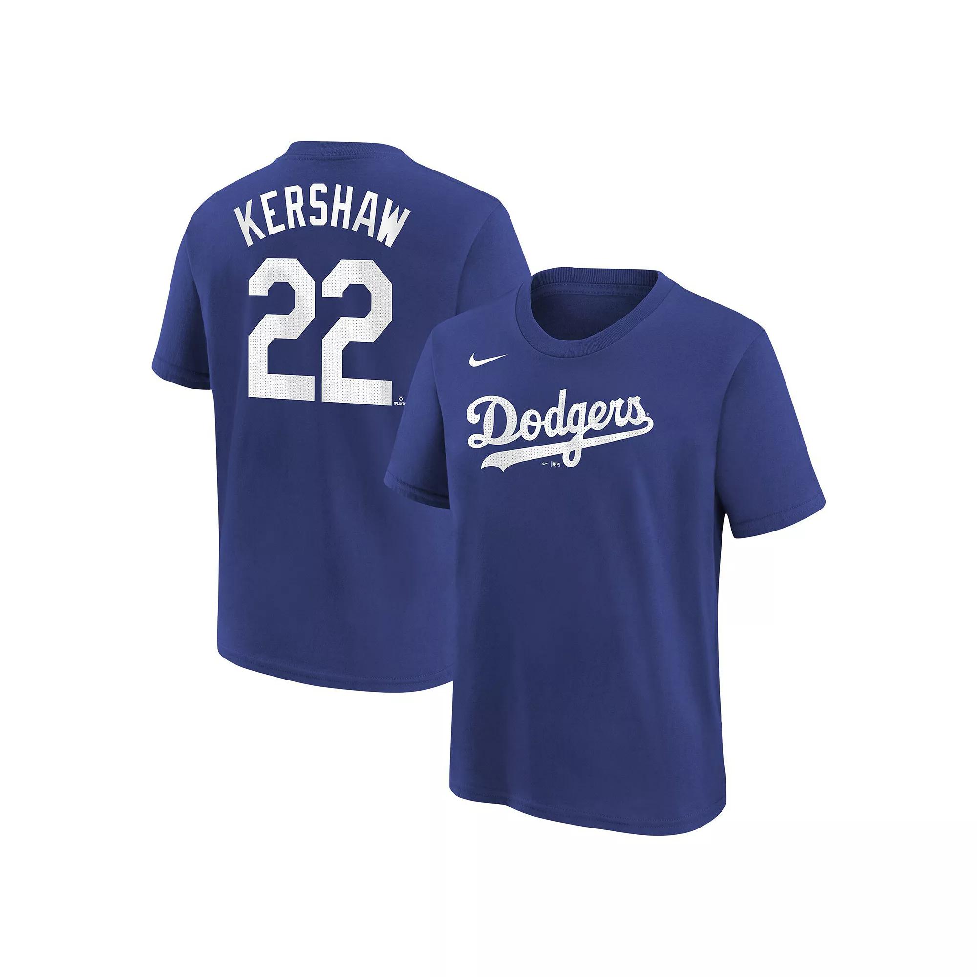 Men's Nike Clayton Kershaw Royal Los Angeles Dodgers Fuse Name & Number T-Shirt, Boy's,  Product Image