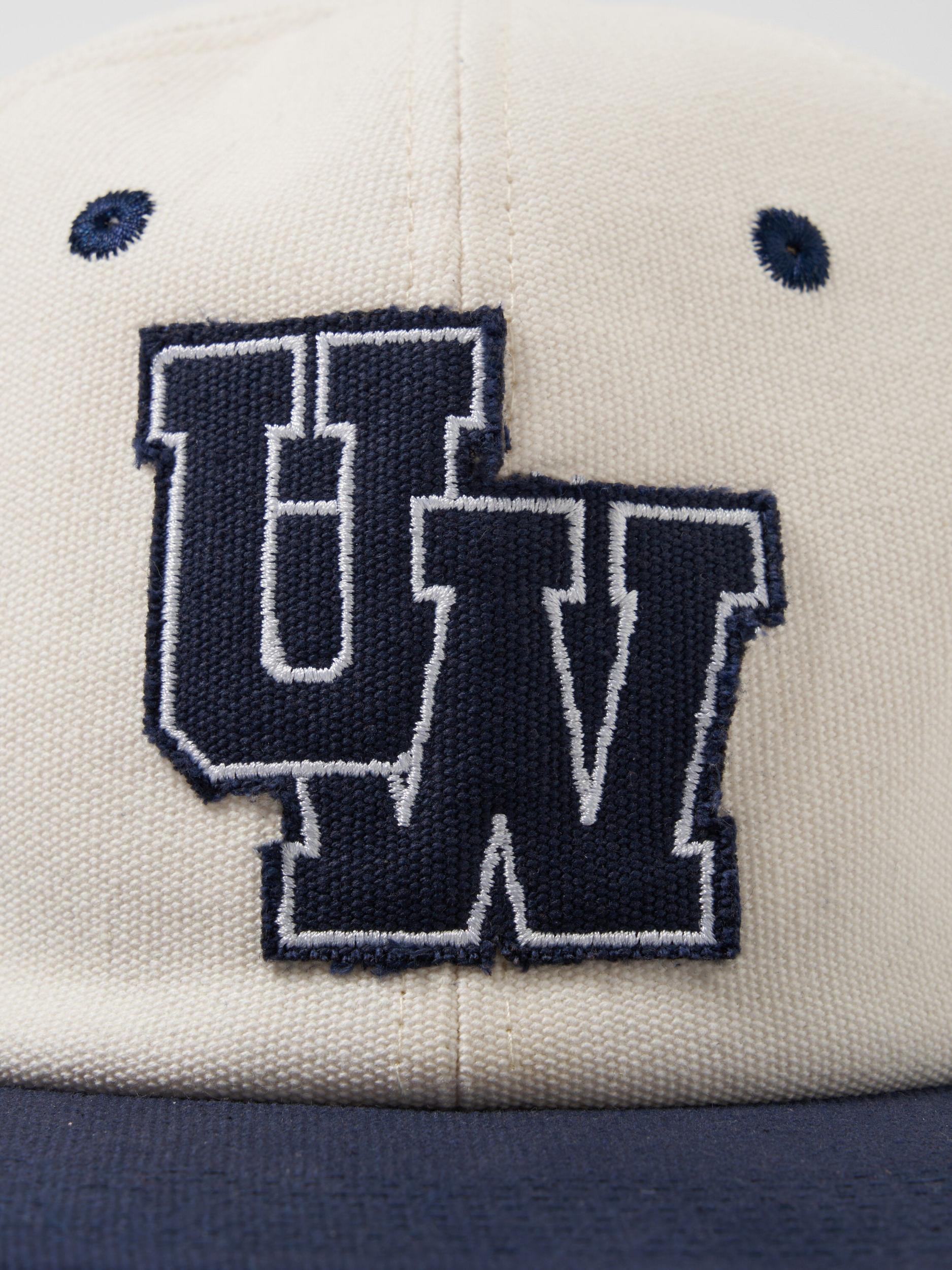 Universal Works Baseball Hat in Ecru/Navy Canvas Product Image