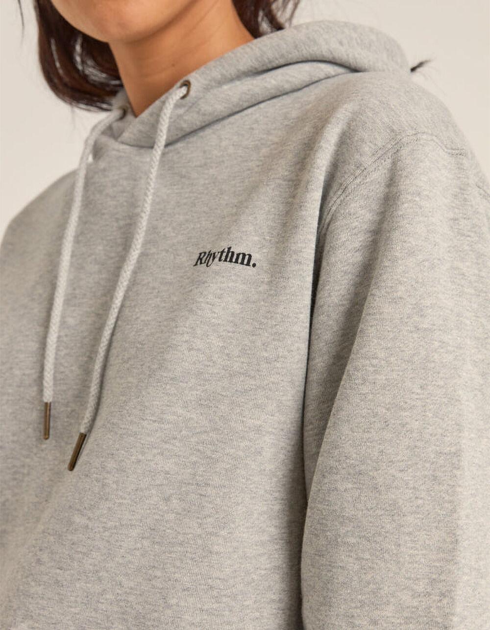 RHYTHM Logo Womens Oversized Hoodie - HEATHER GRAY Product Image