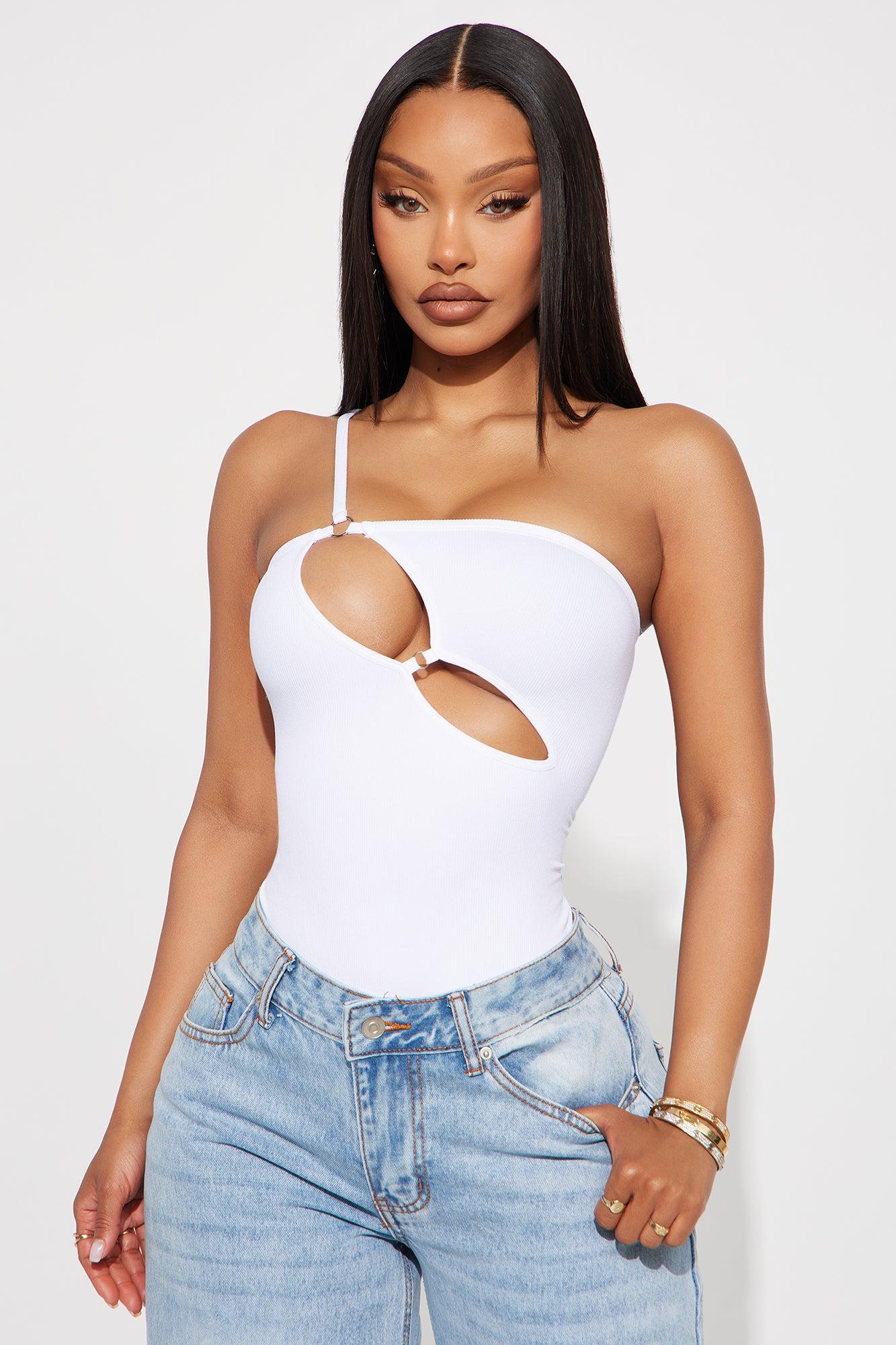 Daydream One Shoulder Seamless Bodysuit - White Product Image