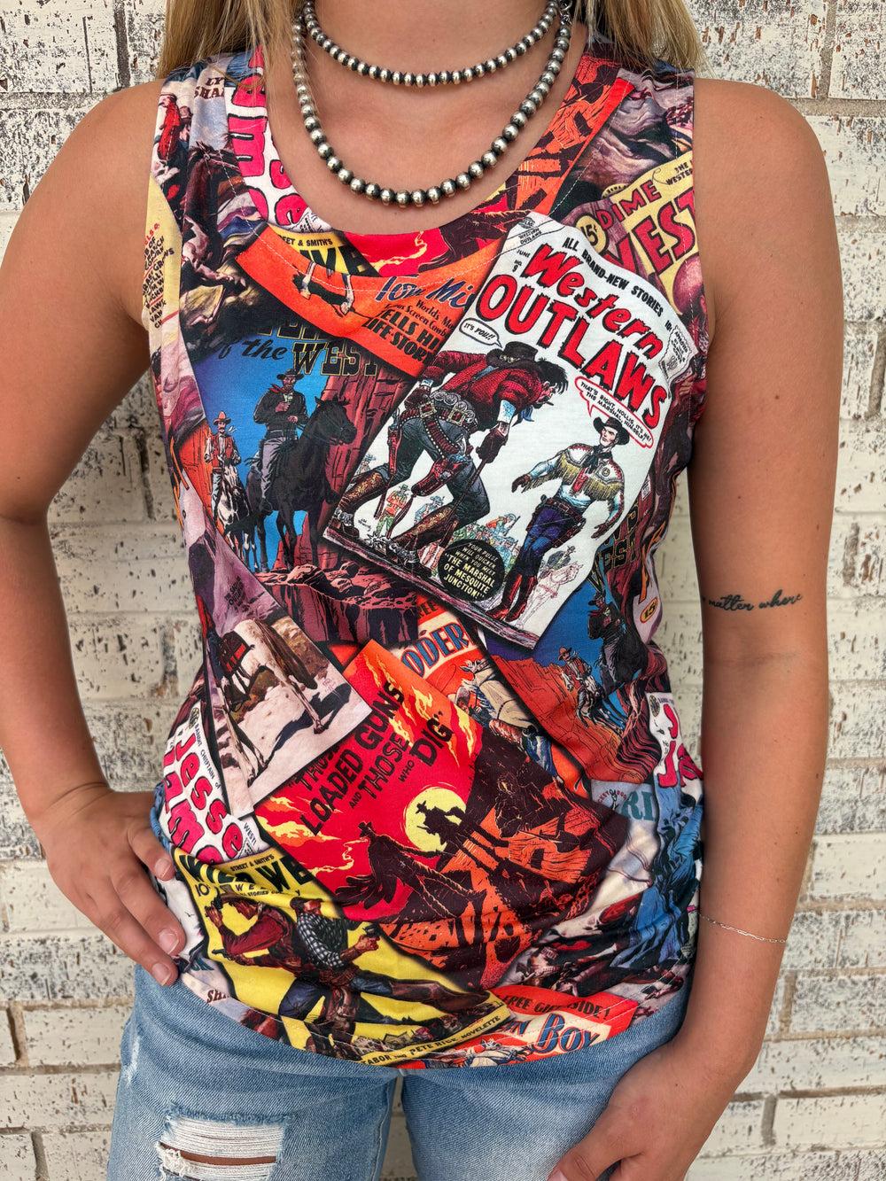 Western Vintage Poster Tank Top Product Image