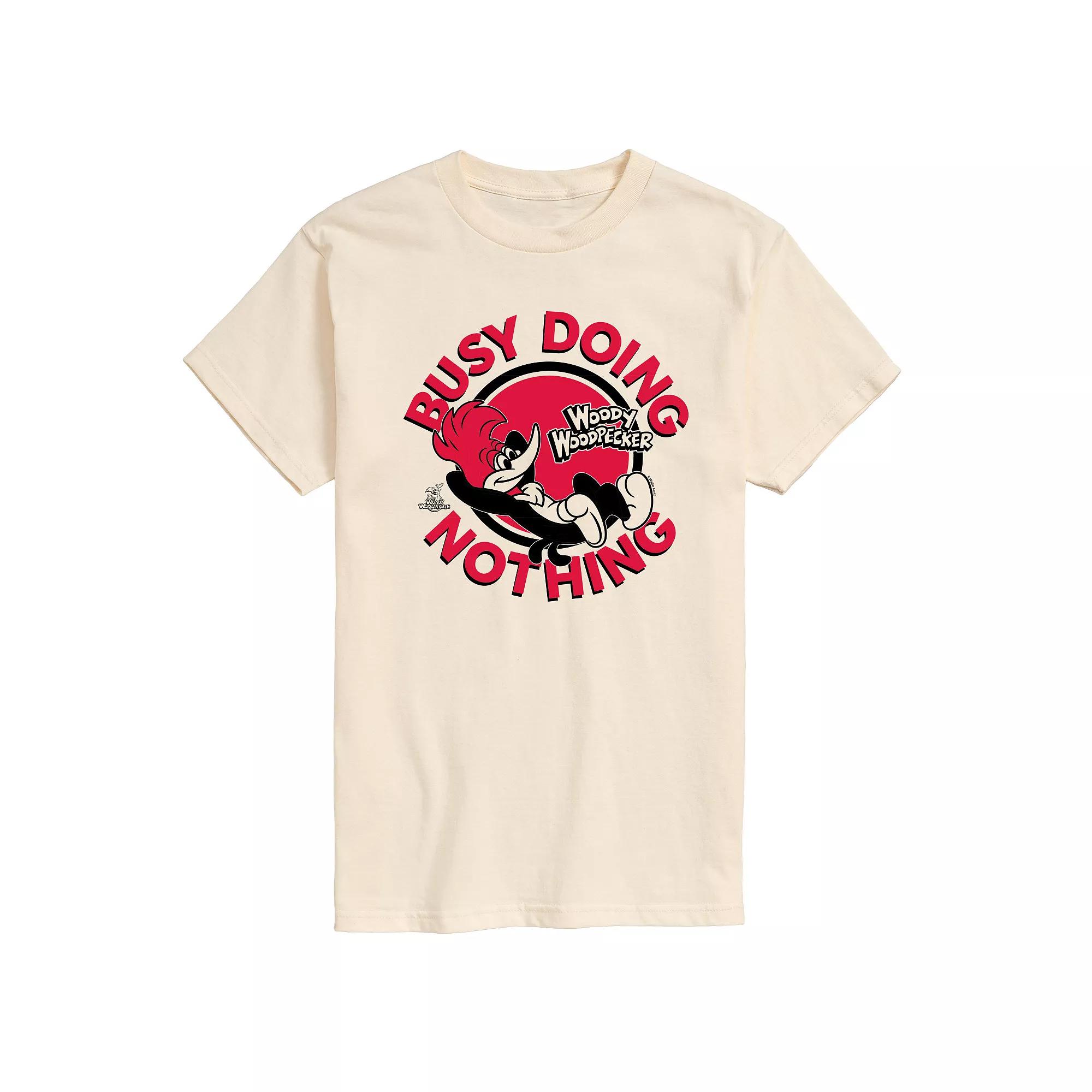 Men's Woody Woodpecker Busy Doing Nothing Graphic Tee,  Product Image