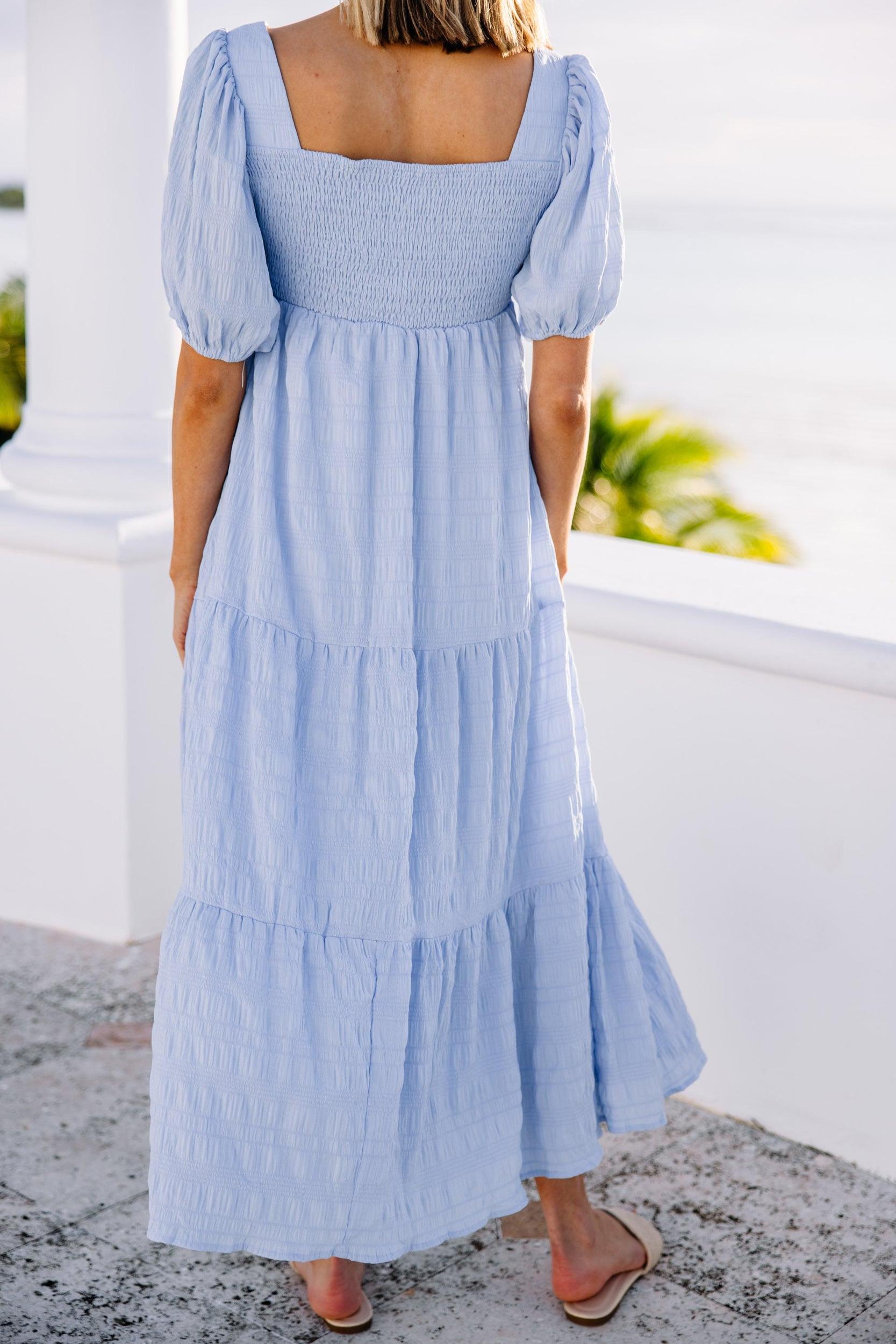 Think About It Light Blue Midi Dress Female Product Image