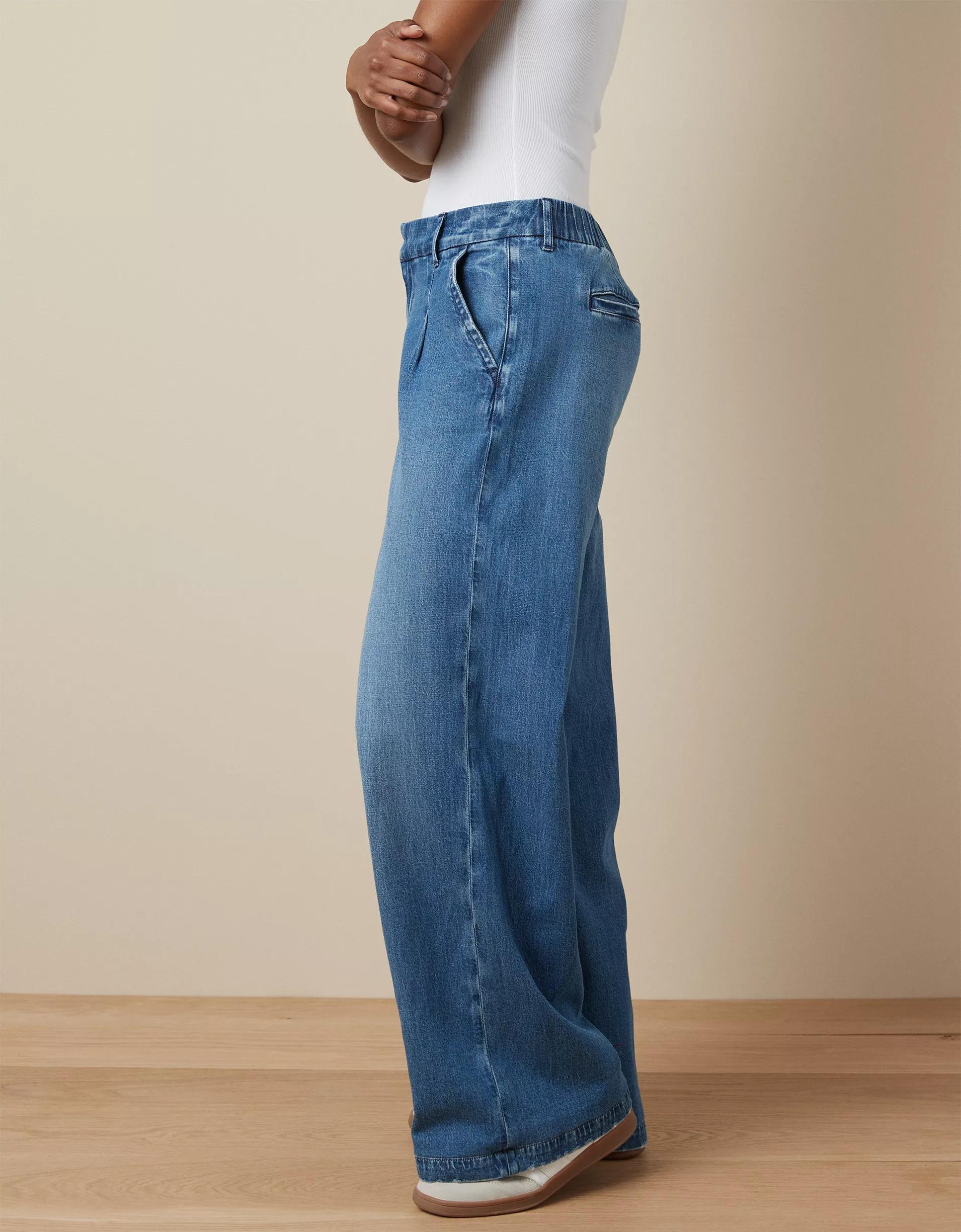 AE Stretch Super High-Waisted Wide-Leg Trouser Jean Product Image