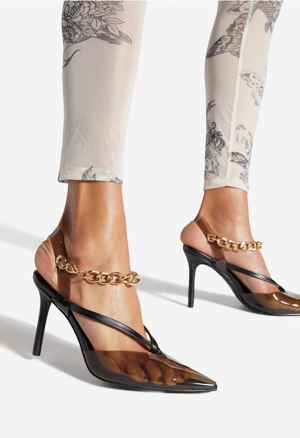 JustFab Margaux Platform Loafer Pump Womens Black/ White Size 8.5 Product Image