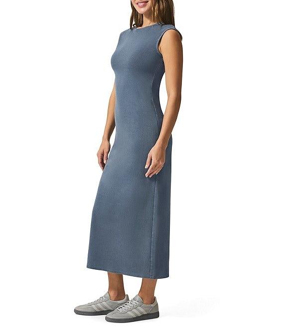 Splendid Indigo Cotton Crew Neck Tank Maxi Dress Product Image