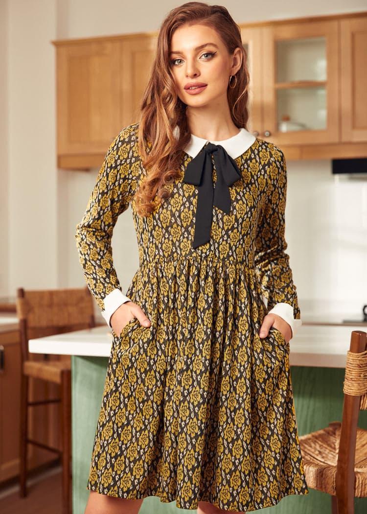Nifty Fifties Flare Collar Dress Product Image