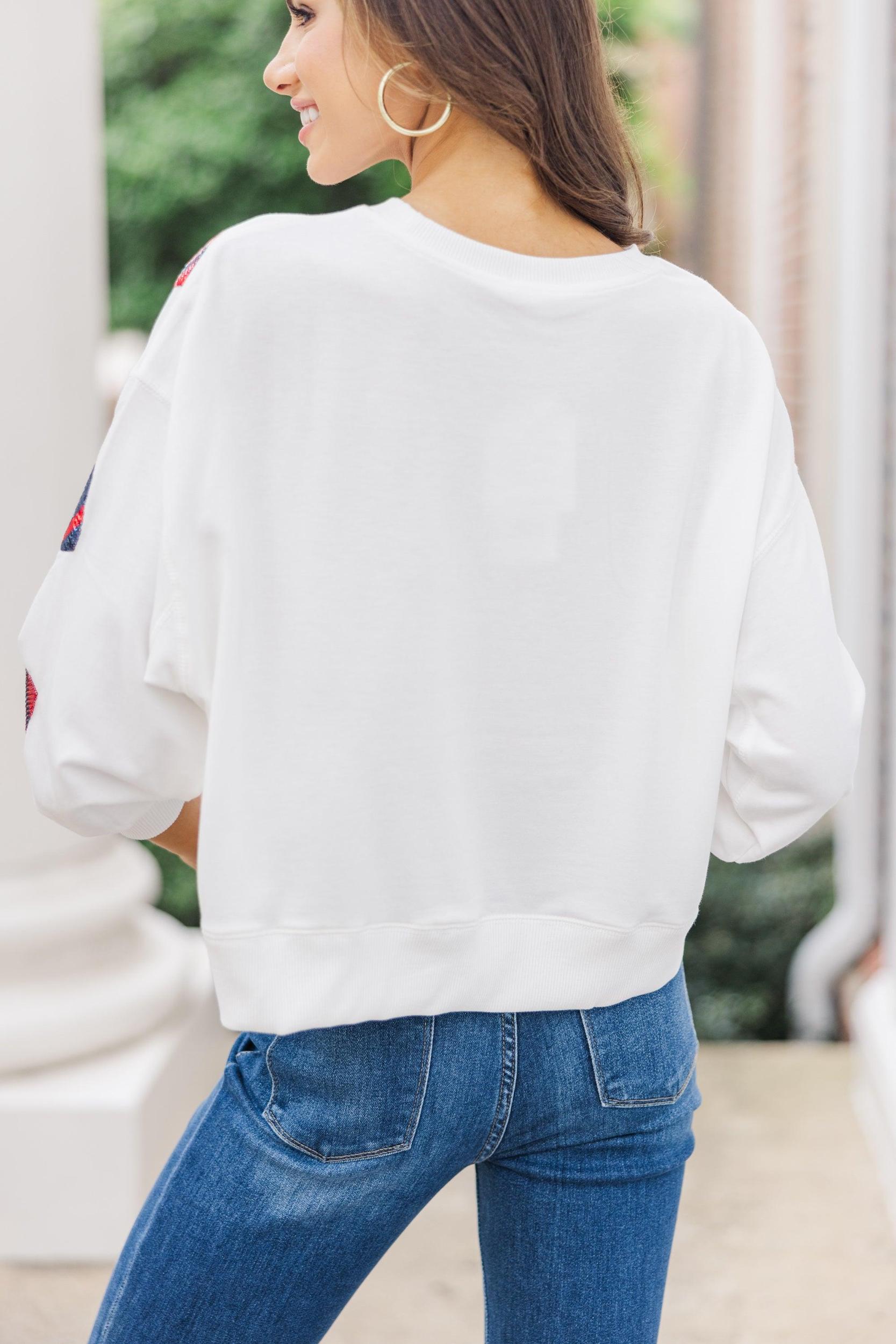 Live Your Life Red Football Sequin Top Female Product Image