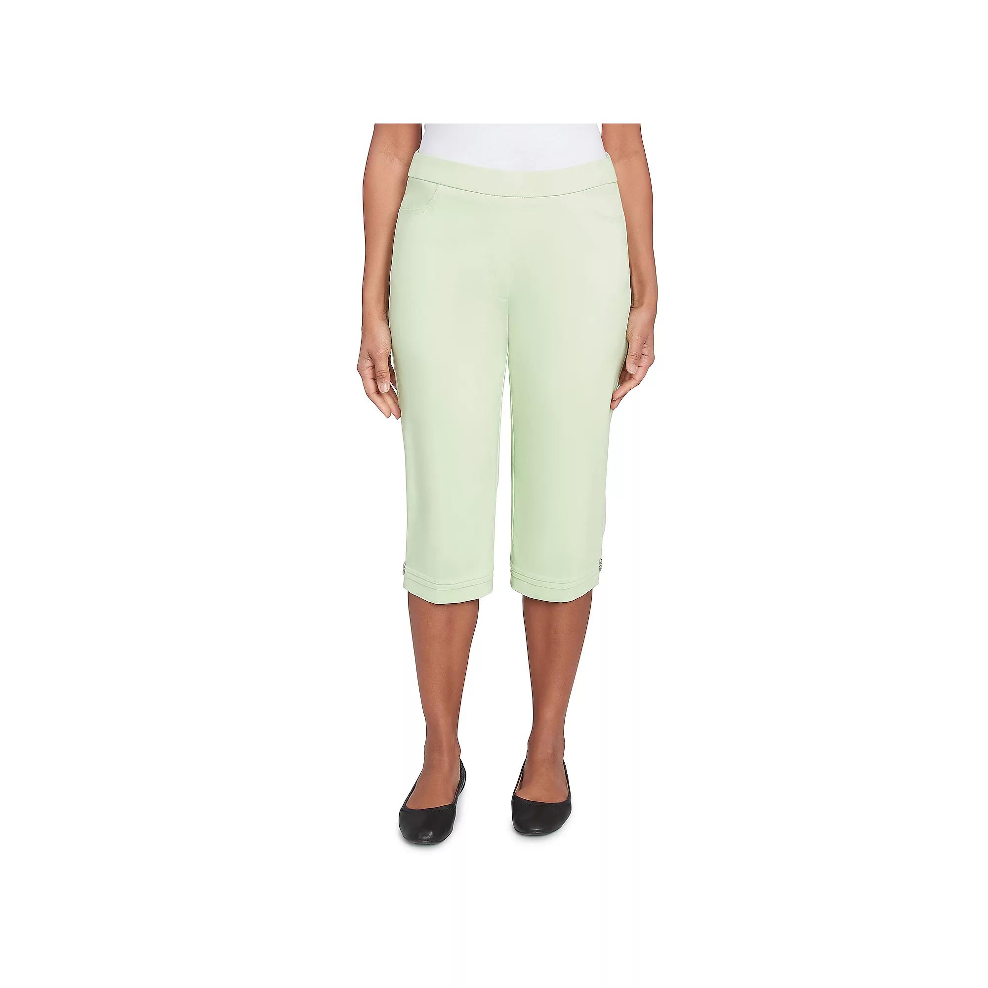 Women's Alfred Dunner Novelty Cuff Tummy Control Capri Pants,  Product Image