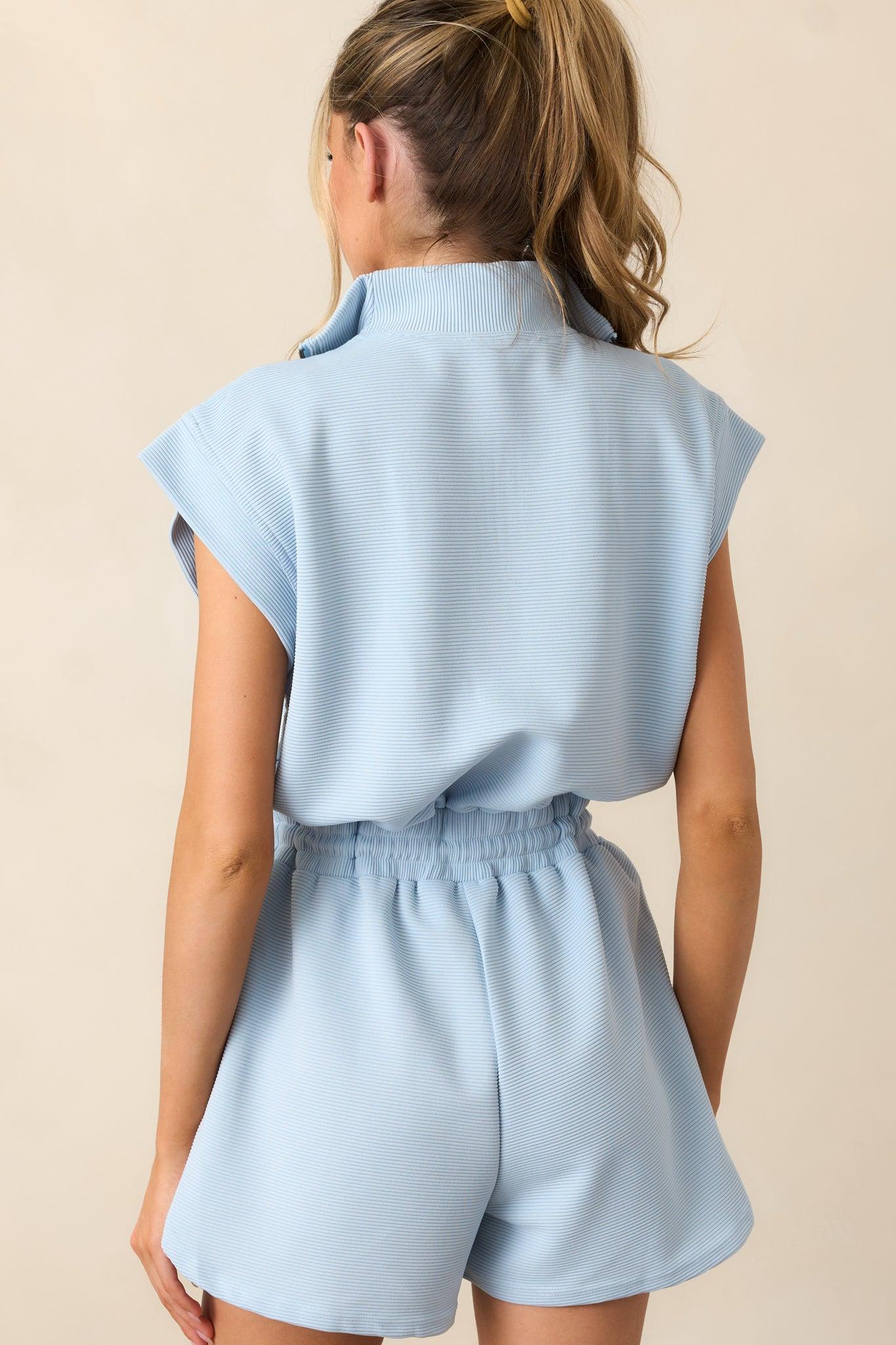 Embrace Today Light Blue Half Zip Romper Product Image