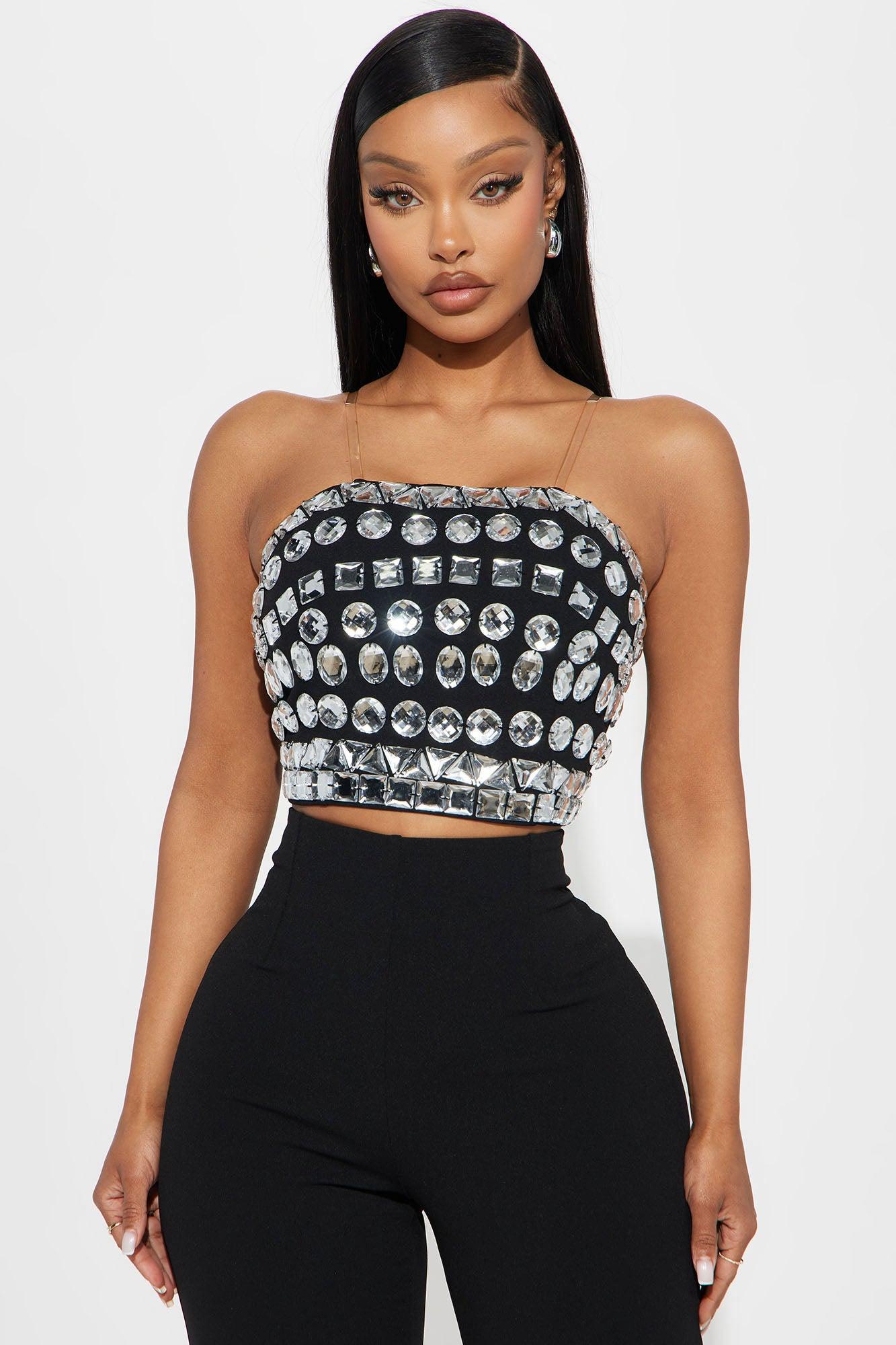 Valentina Embellished Pant Set - Black Product Image