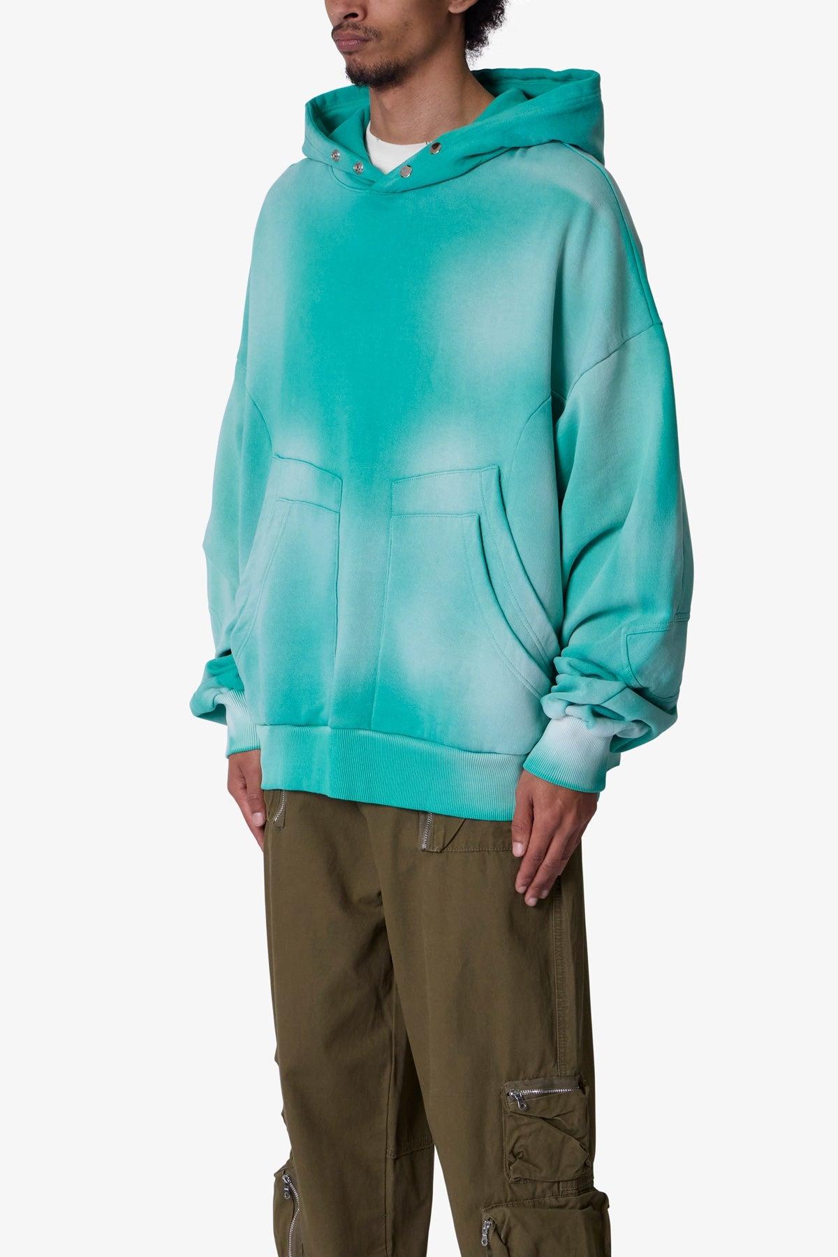 Double Pouch Sprayed Hoodie - Green Product Image