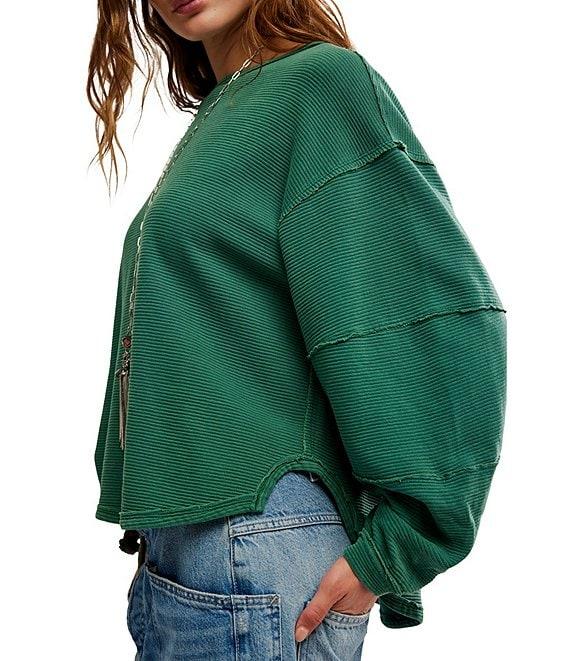 Free People We The Free Total Eclipse Rib Knit Crew Neck Long Sleeve Top Product Image