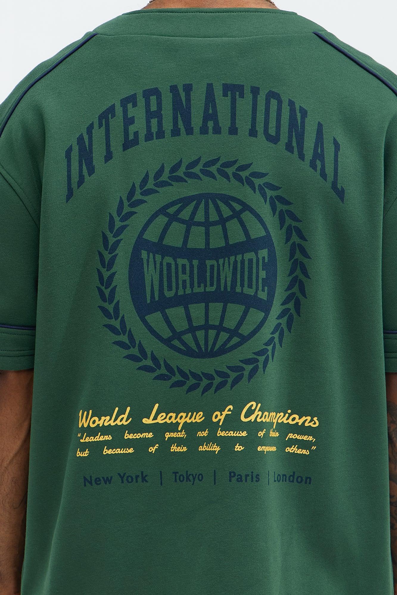 International Champ Short Sleeve Henley - Hunter Green Product Image