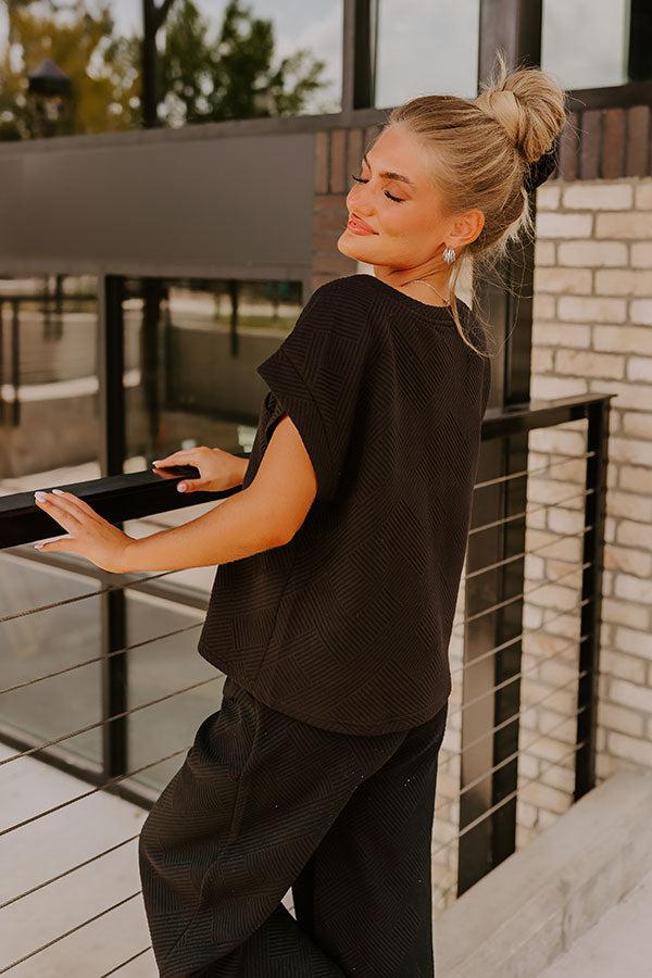 Cue The Cozy Shift Top in Black Product Image