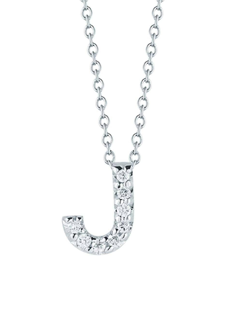 Womens Tiny Treasures 0.08 TCW Diamond & 18K White Gold Initial Necklace Product Image