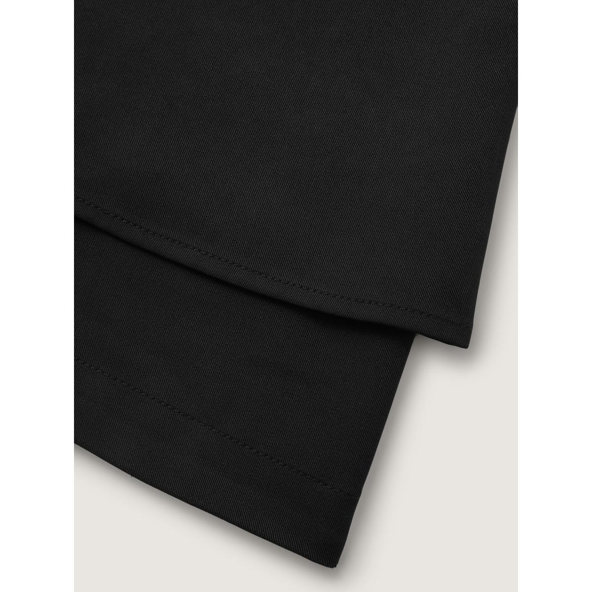 Plus Size Ruffled Hem Double Button Blazer Black Women Office Button Sleeve Extra Long Sleeve Suit Collar 10/M Office Blazers BloomChic Product Image