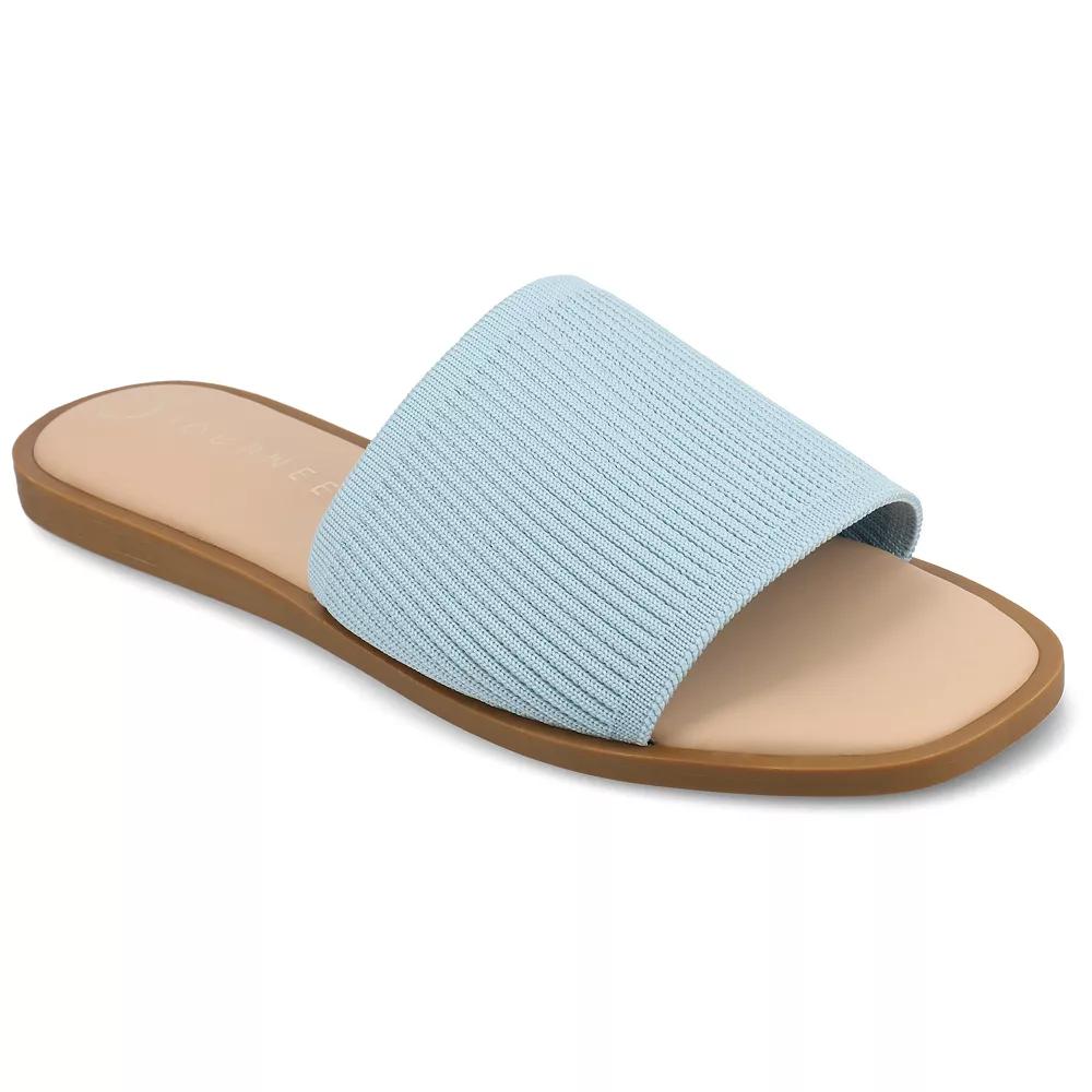 Journee Prisilla Women's Linen Slip On Slide Sandals,  Product Image