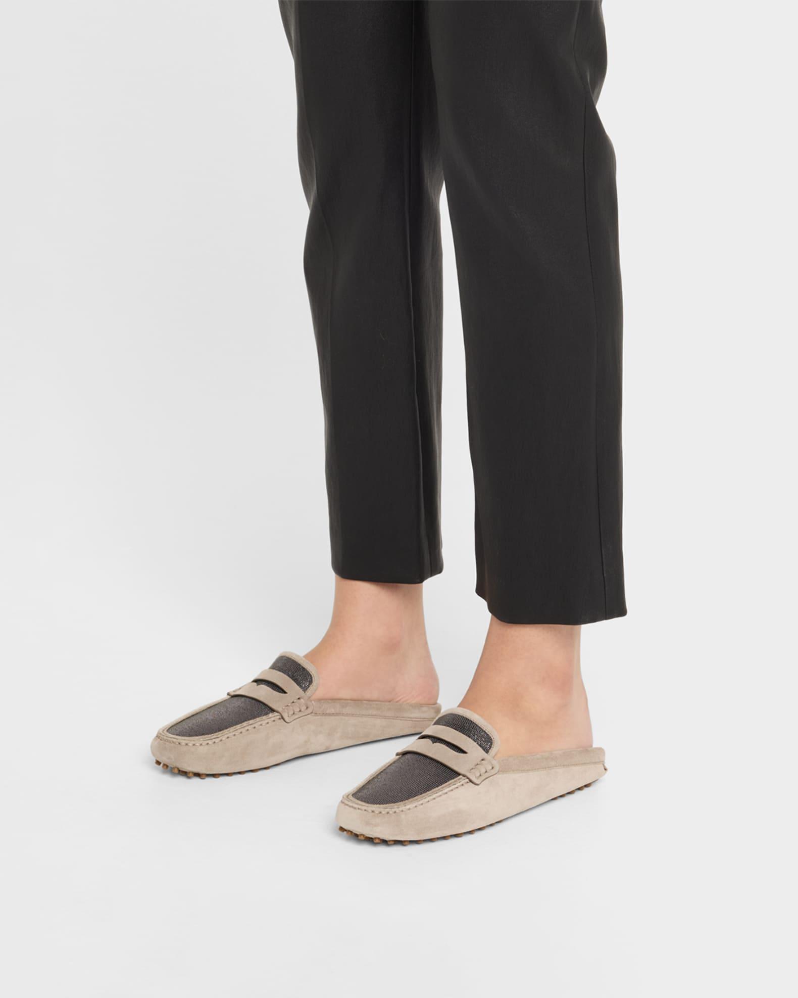 Suede Monili Penny Loafer Mules Product Image