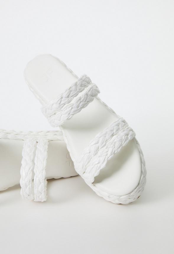 JustFab Margaux Platform Loafer Pump Womens Black/ White Size 8.5 Product Image