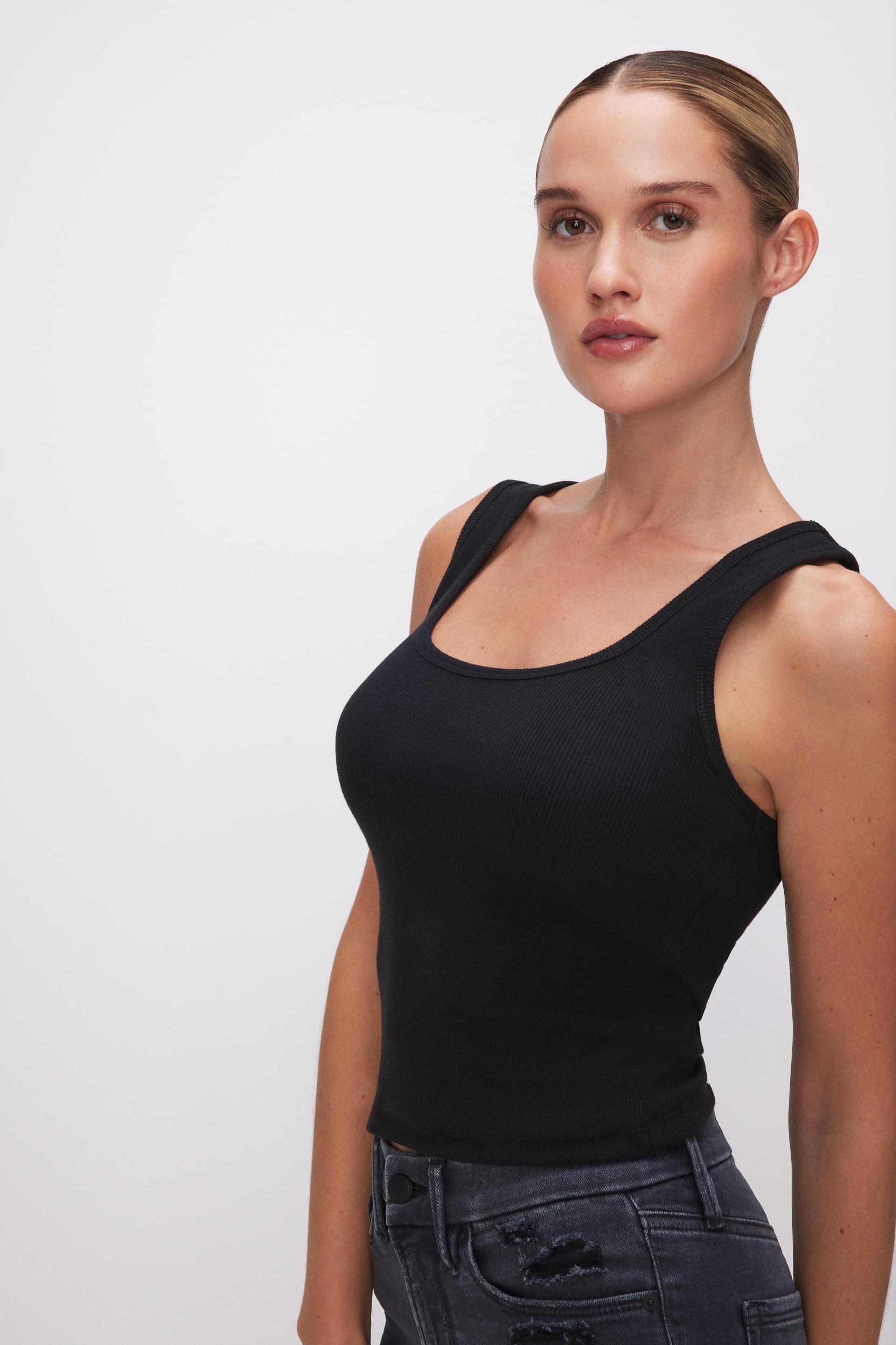 MICRO RIB TANK TOP | BLACK001 Product Image