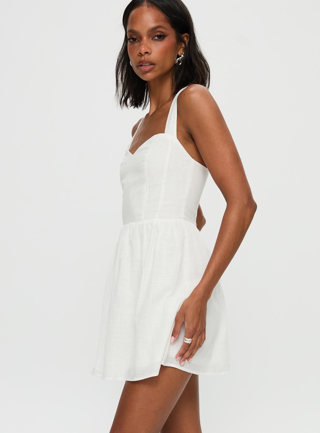 Zolena Halter Mini Dress White Product Image