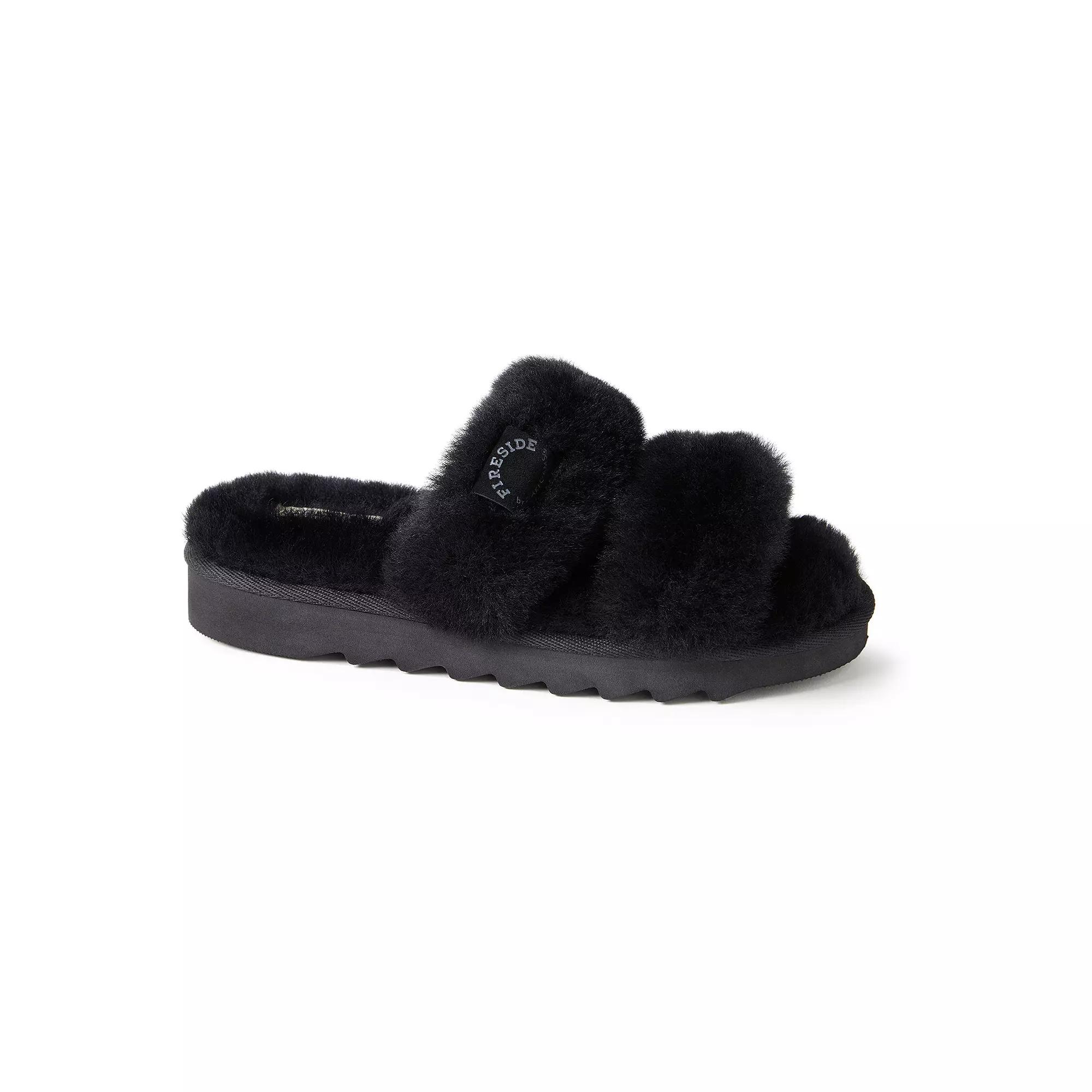 Fireside by Dearfoams Benalla Shearling Double Band Womens Slide Slippers Product Image