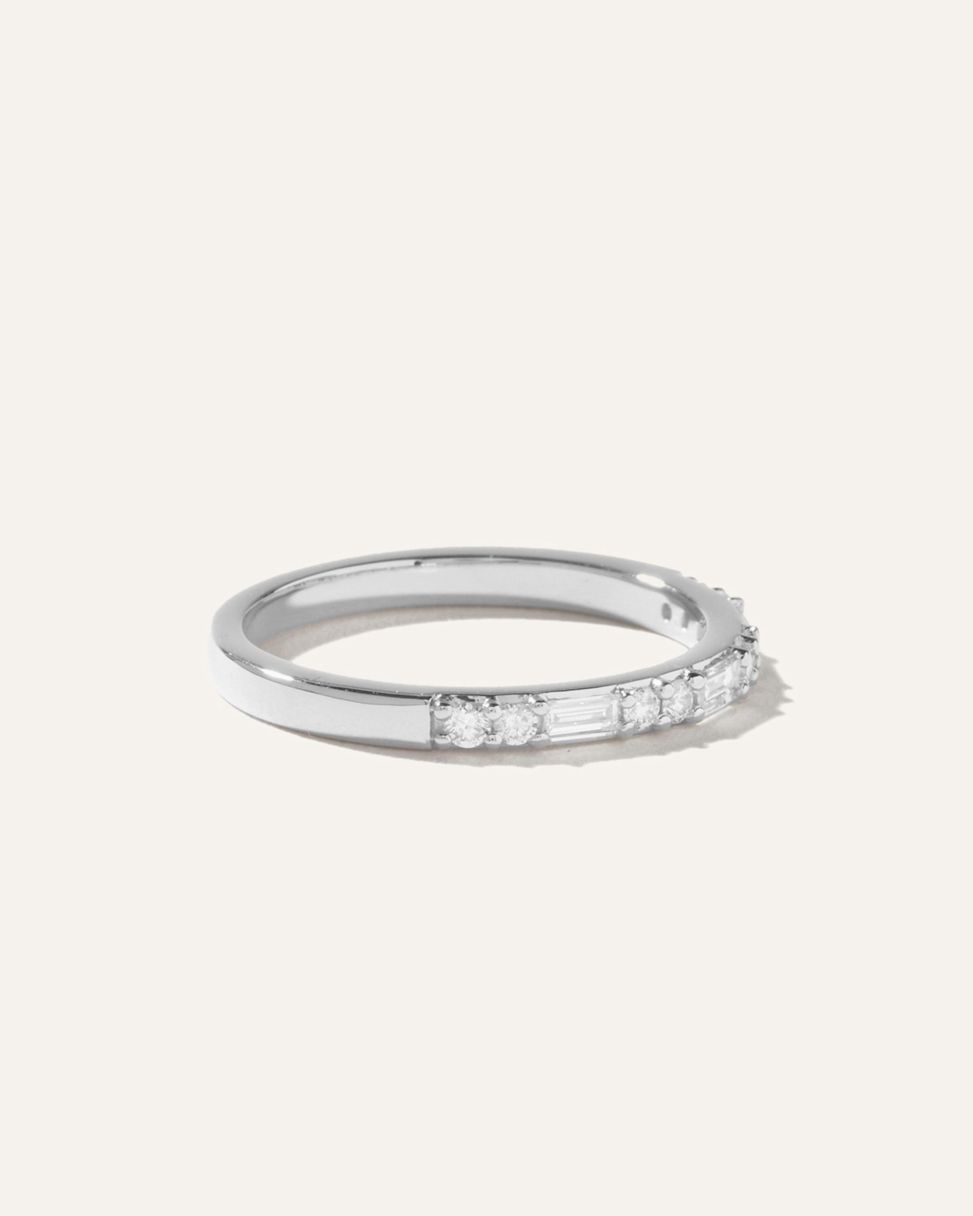 Quince | Women's Diamond Alternating Baguette & Round Band Rings Product Image