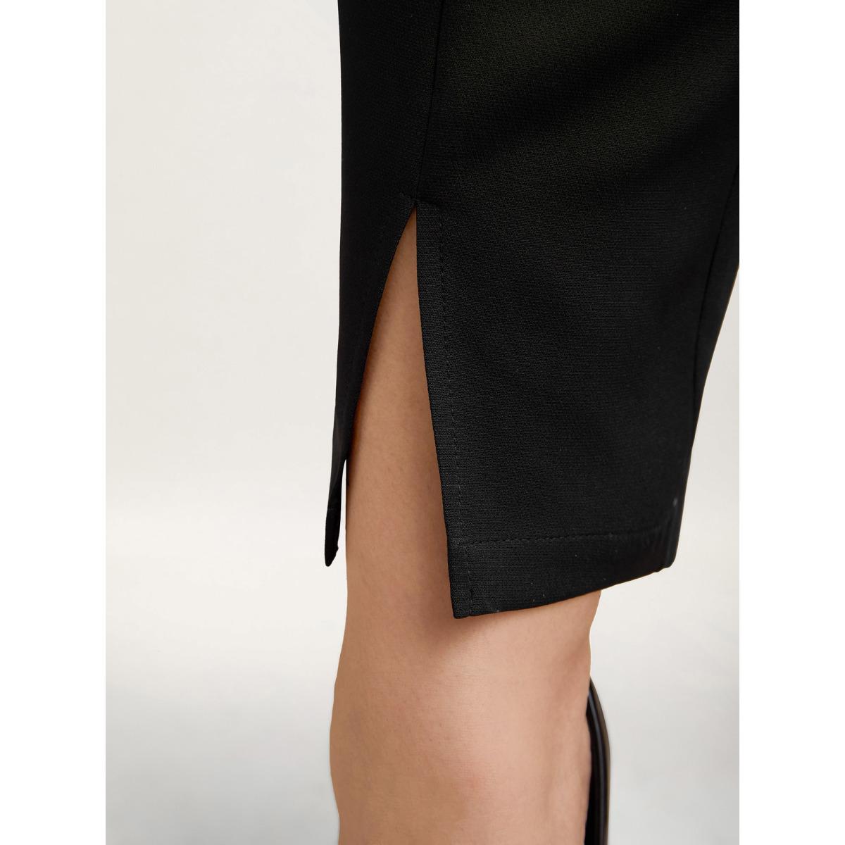 Plus Size Pleated Loop Straight-Leg Pants Women Black At the Office Straight Leg Mid Rise Office Pants BloomChic 26/4X Product Image