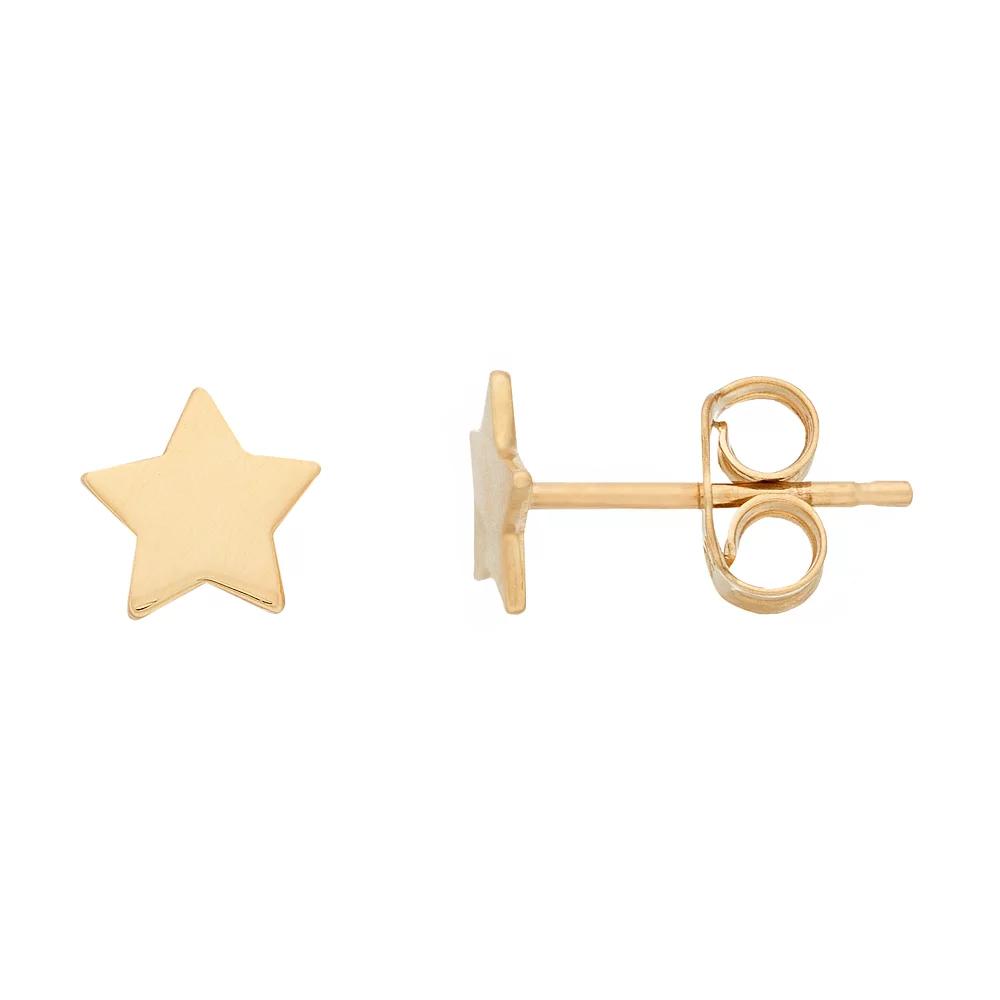 14K Gold Star Post Earrings, Women's Product Image