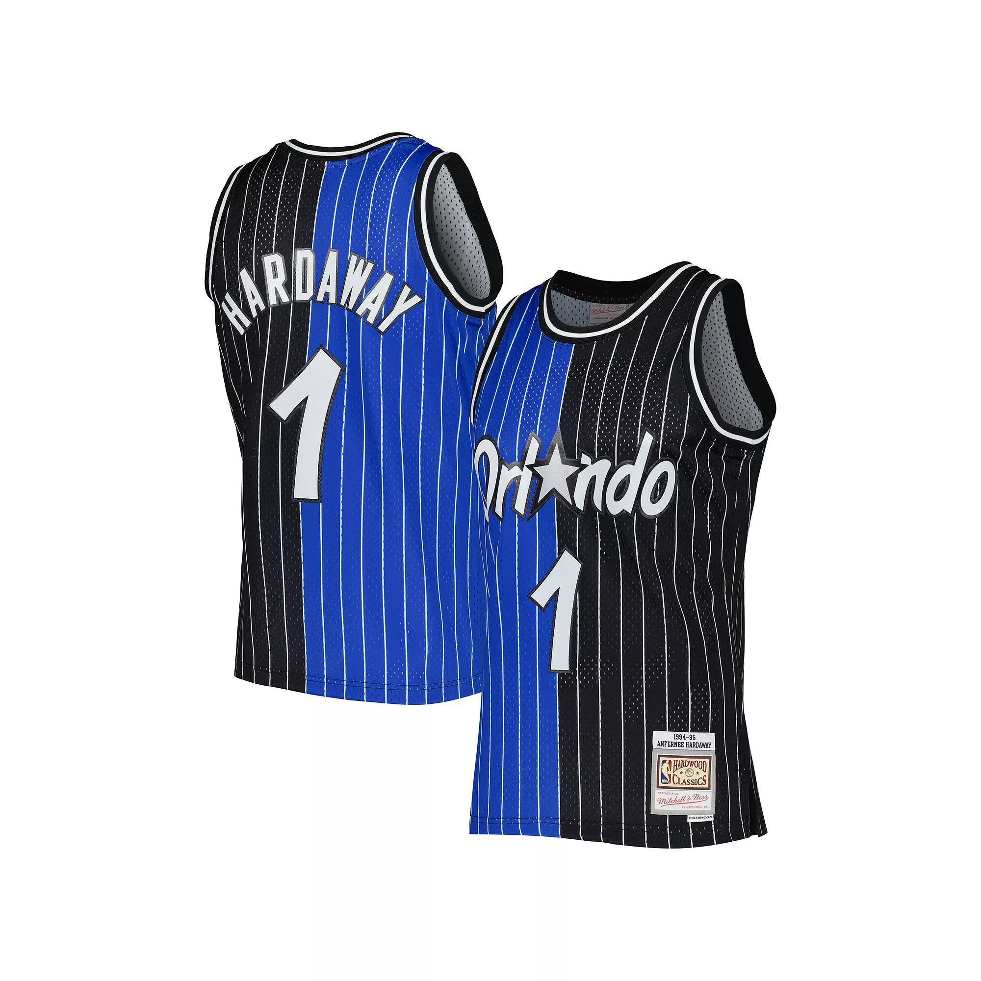 Men's Mitchell & Ness Penny Hardaway Blue/Black Orlando Magic Hardwood Classics 1994-95 Split Swingman Jersey,  Product Image