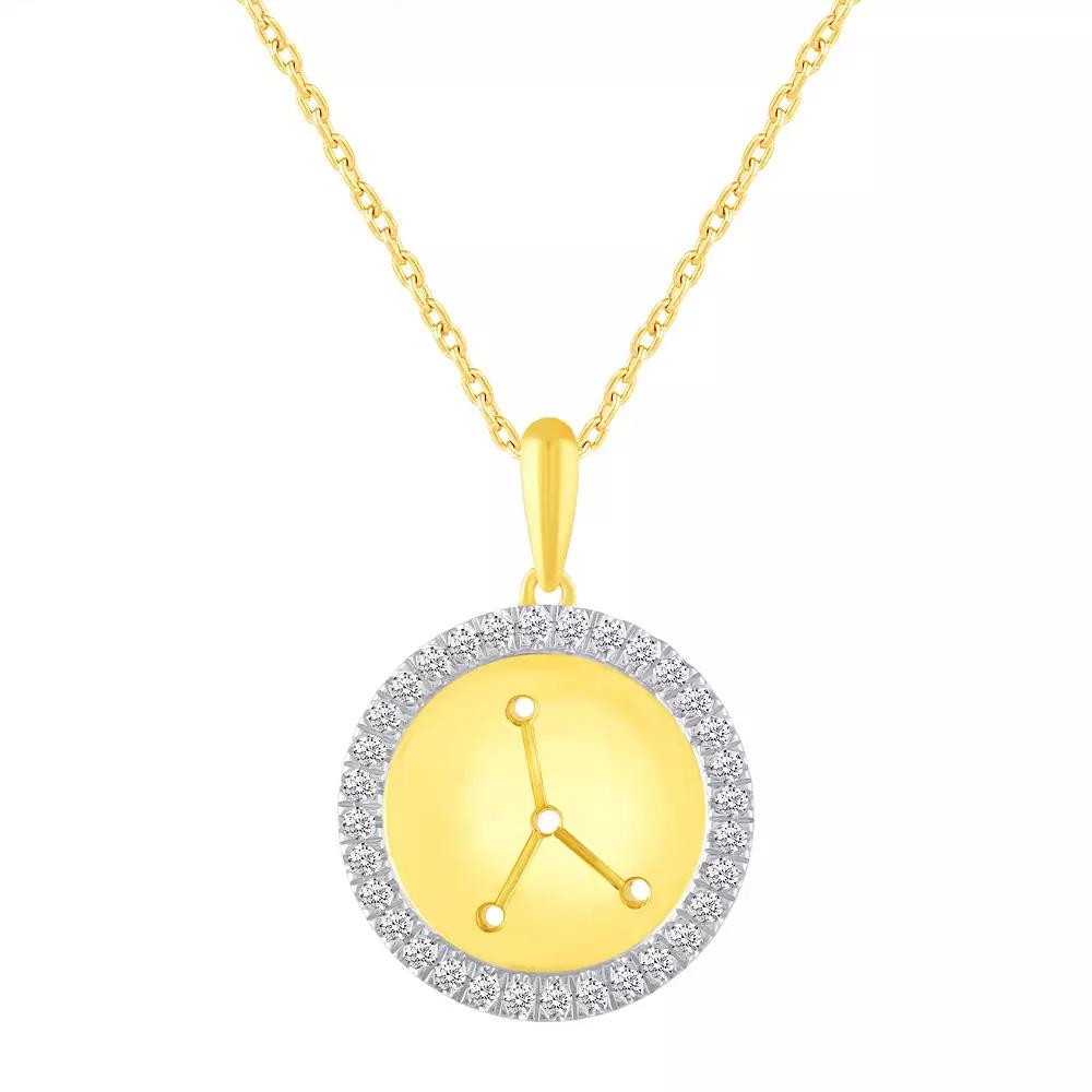 Royal Aura 1/4 Carat T.W. Diamond Halo Zodiac Pendant Necklace, Women's,  Product Image