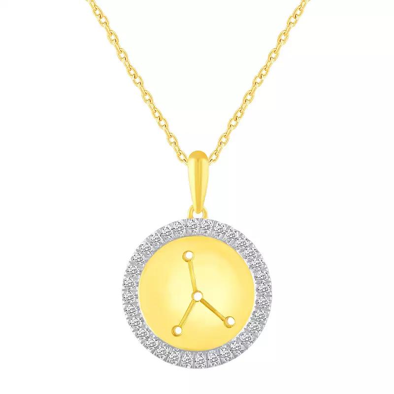 Royal Aura 1/4 Carat T.W. Diamond Halo Zodiac Pendant Necklace, Women's,  Product Image